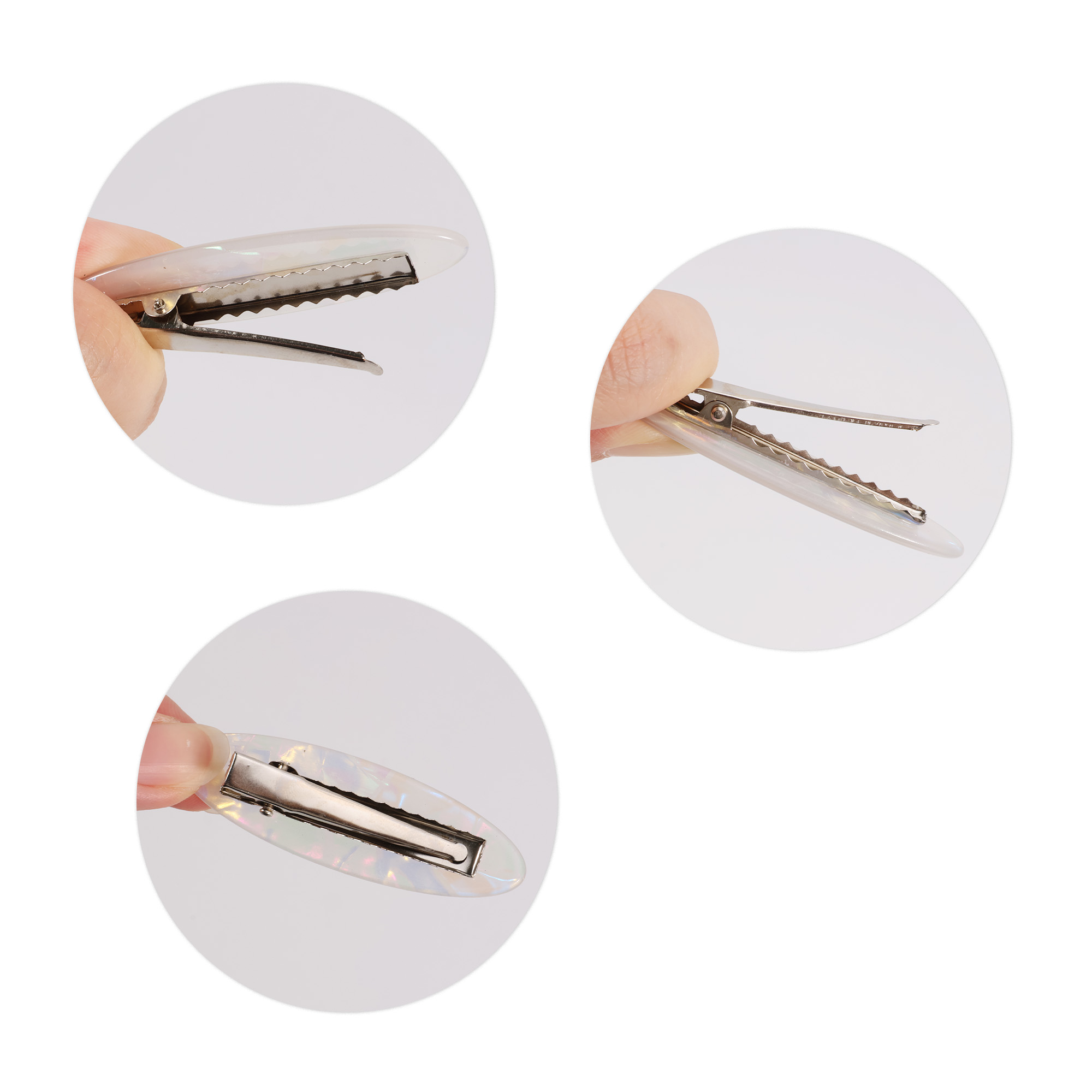 Oval Iridescent Alligator Hair Clip - Image 9