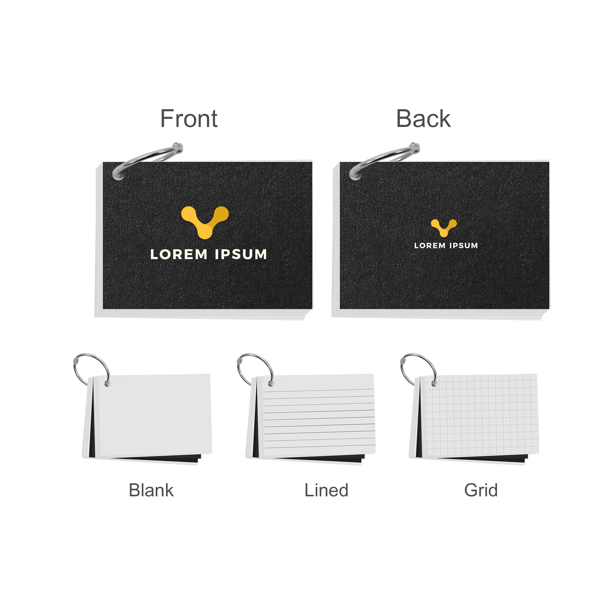 A7 Pearlescent Index Cards with Ring - Image 2