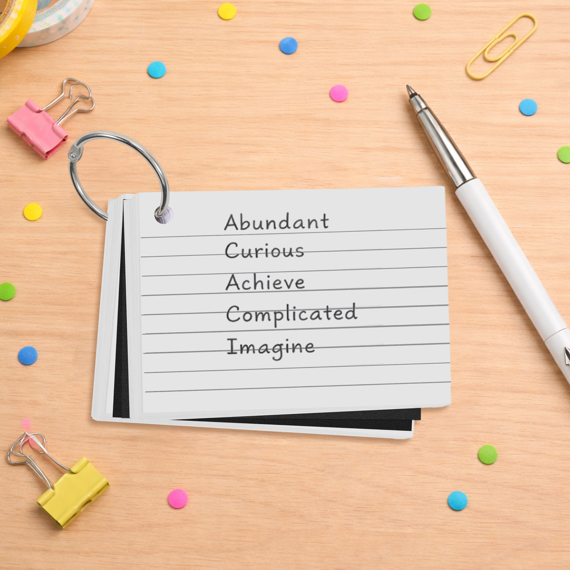 A7 Pearlescent Index Cards with Ring - Image 12