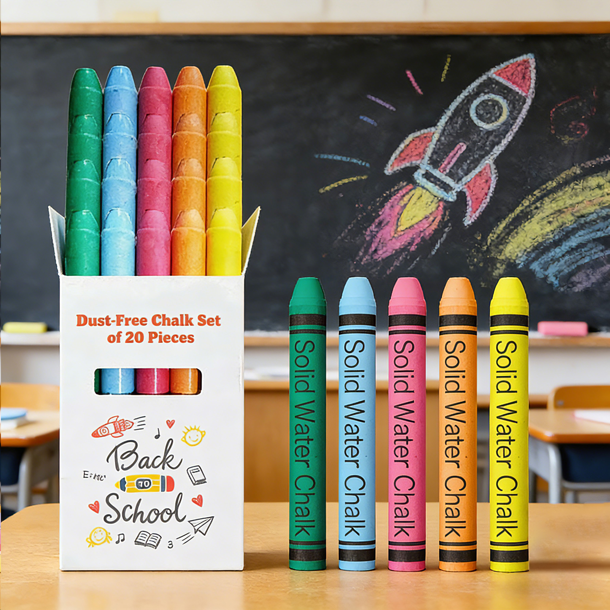 Dust-Free Chalk Set of 20 Sticks - Image 11