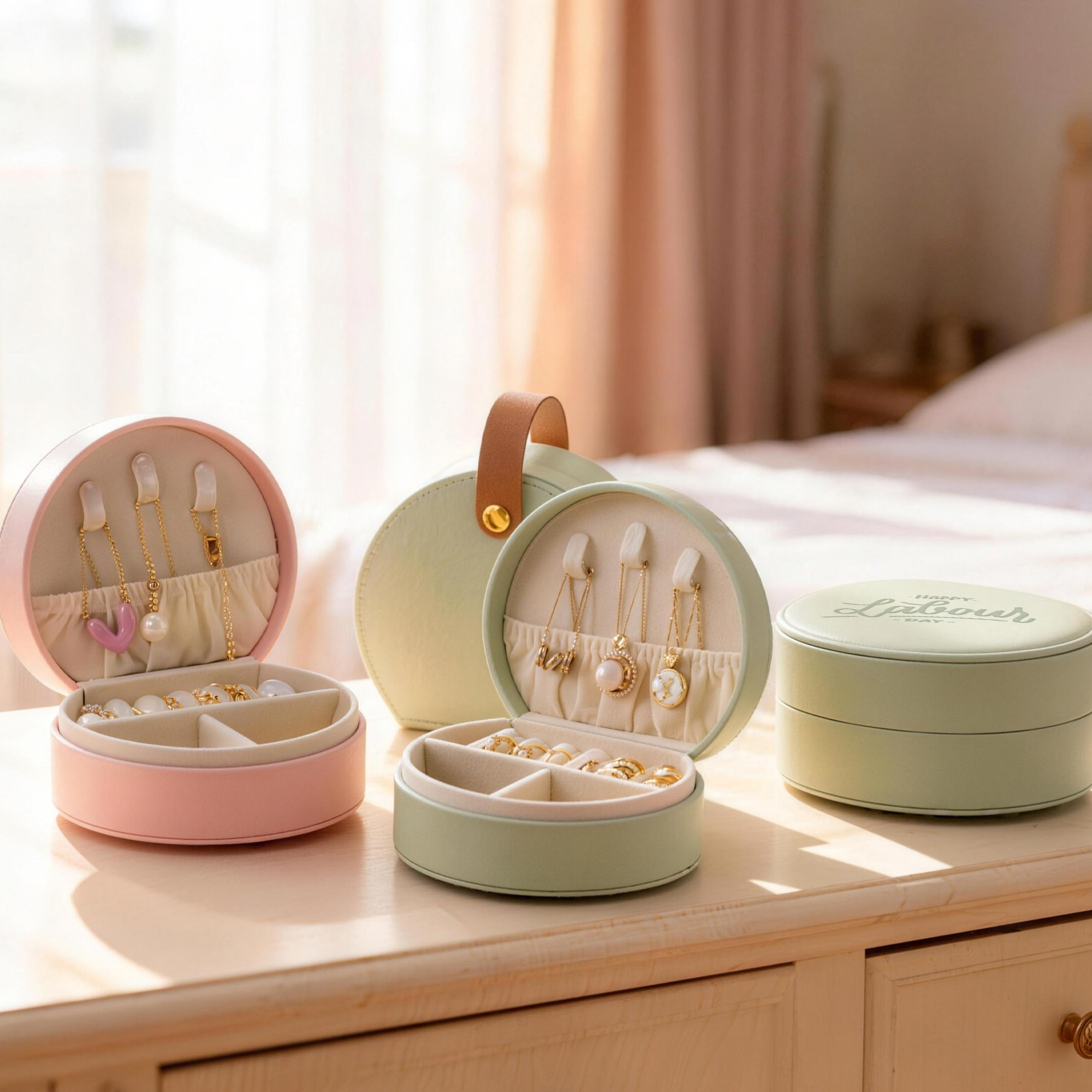 Small Portable PU Leather Jewellery Box - Image 8