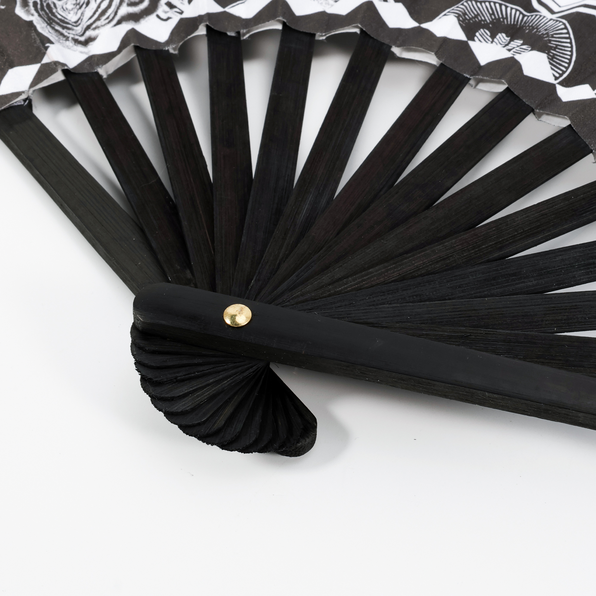 8inch Bamboo Fabric Hand Fan - Image 10