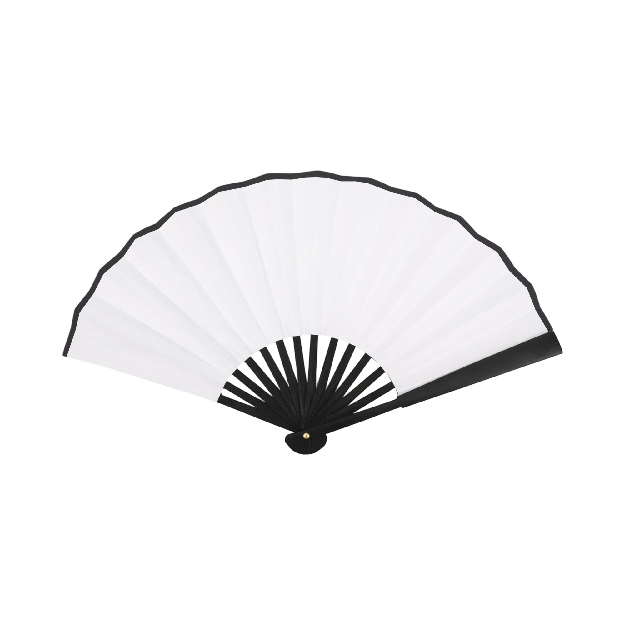 8inch Bamboo Fabric Hand Fan - Image 2