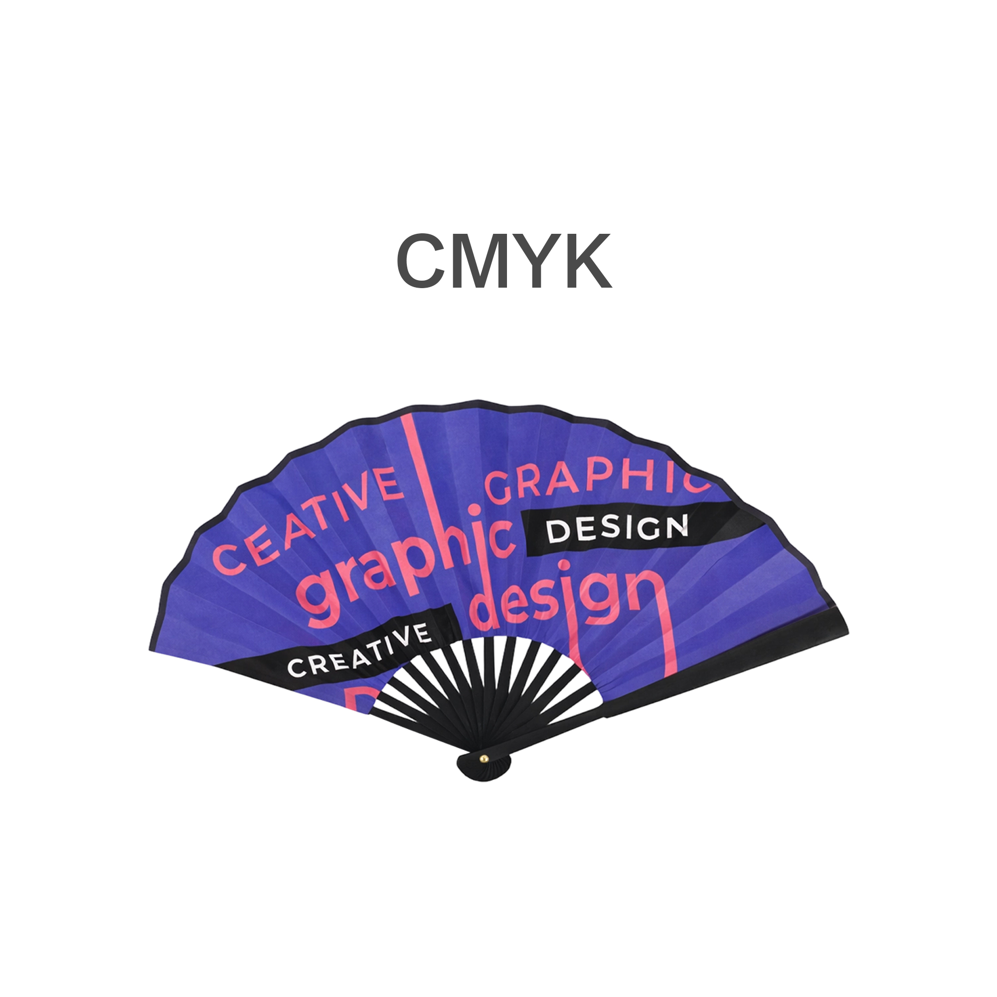 8inch Bamboo Fabric Hand Fan - Image 8