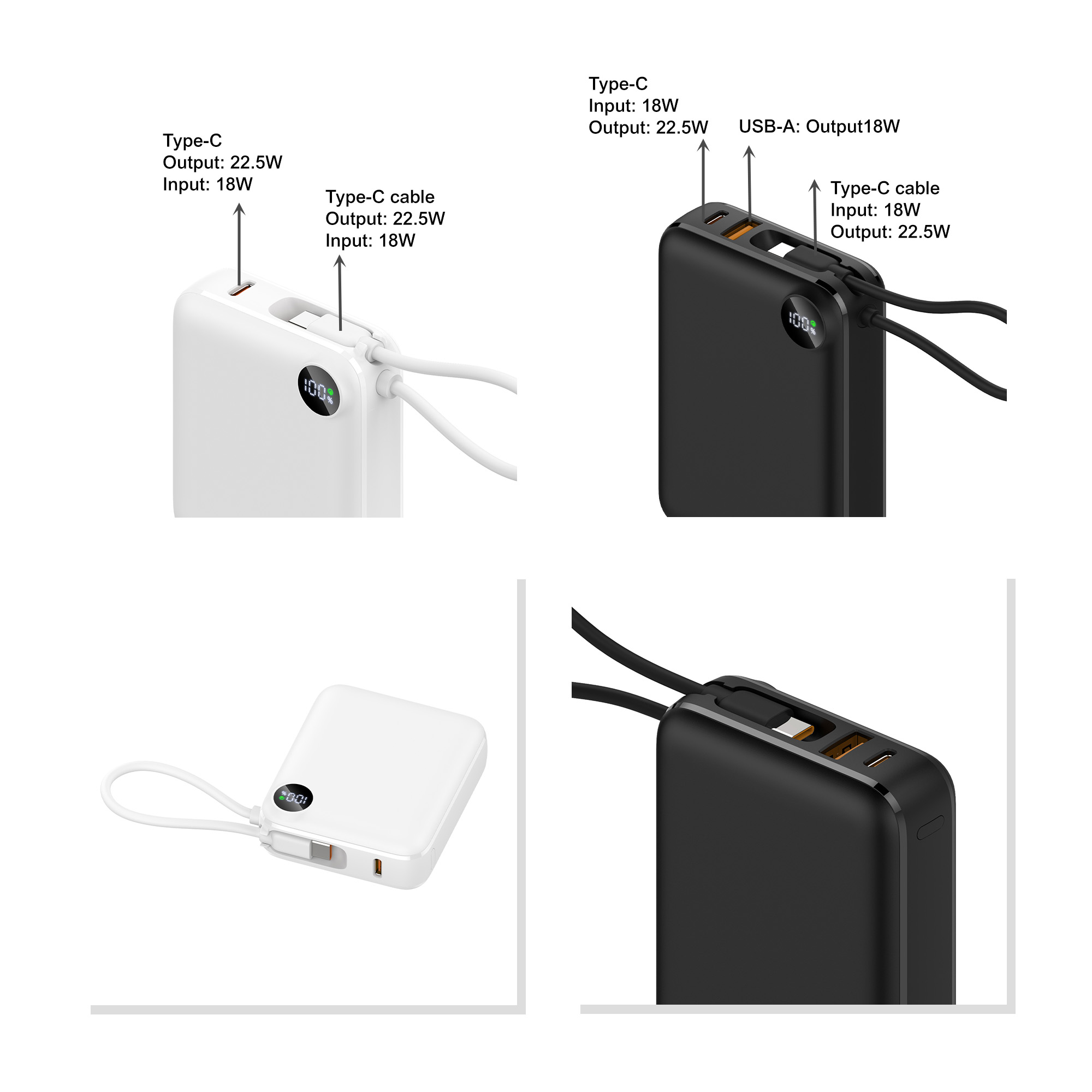 10000mAh Power Bank with Charging Cable - Image 8