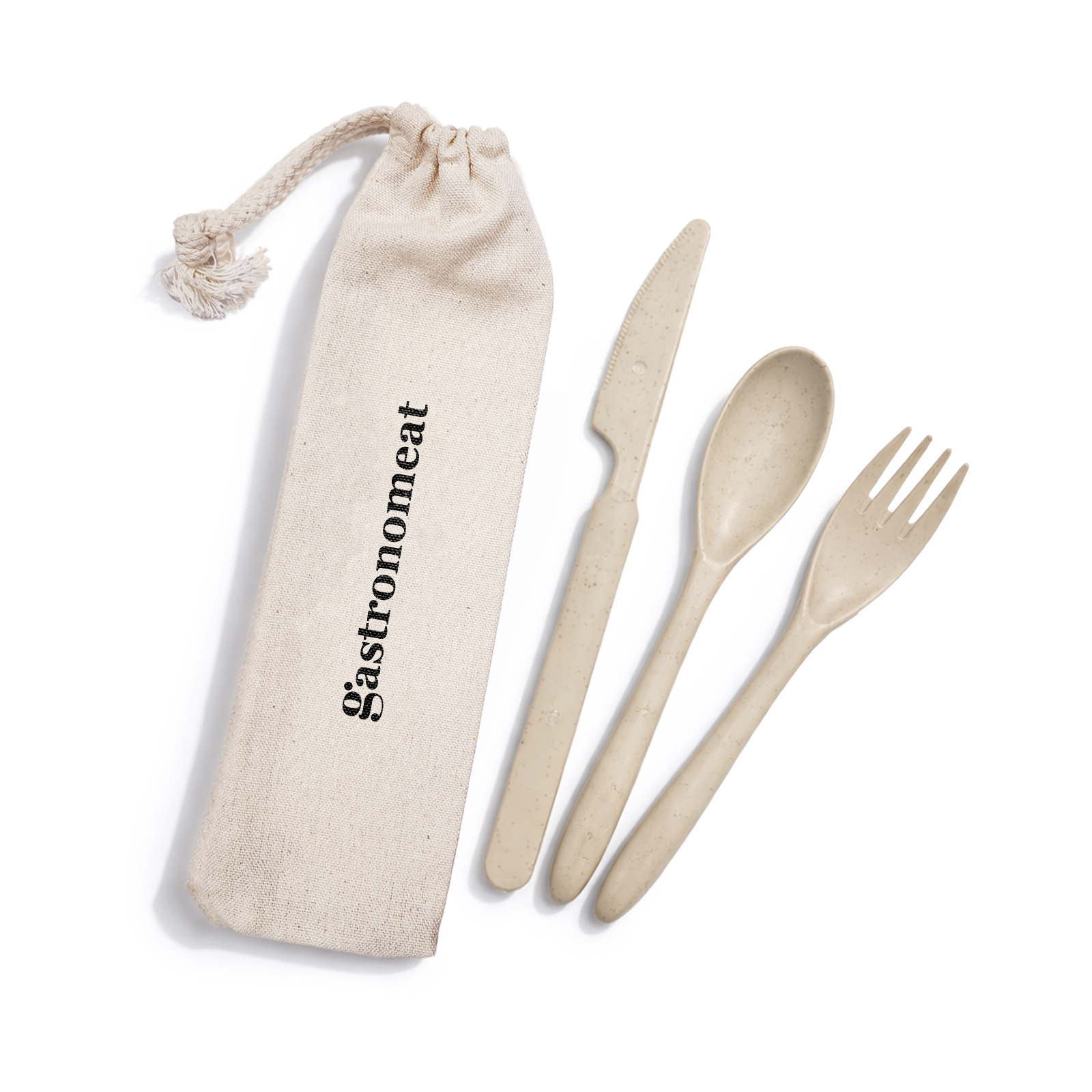 Delish Eco Cutlery Set in Calico Pouch - Image 2