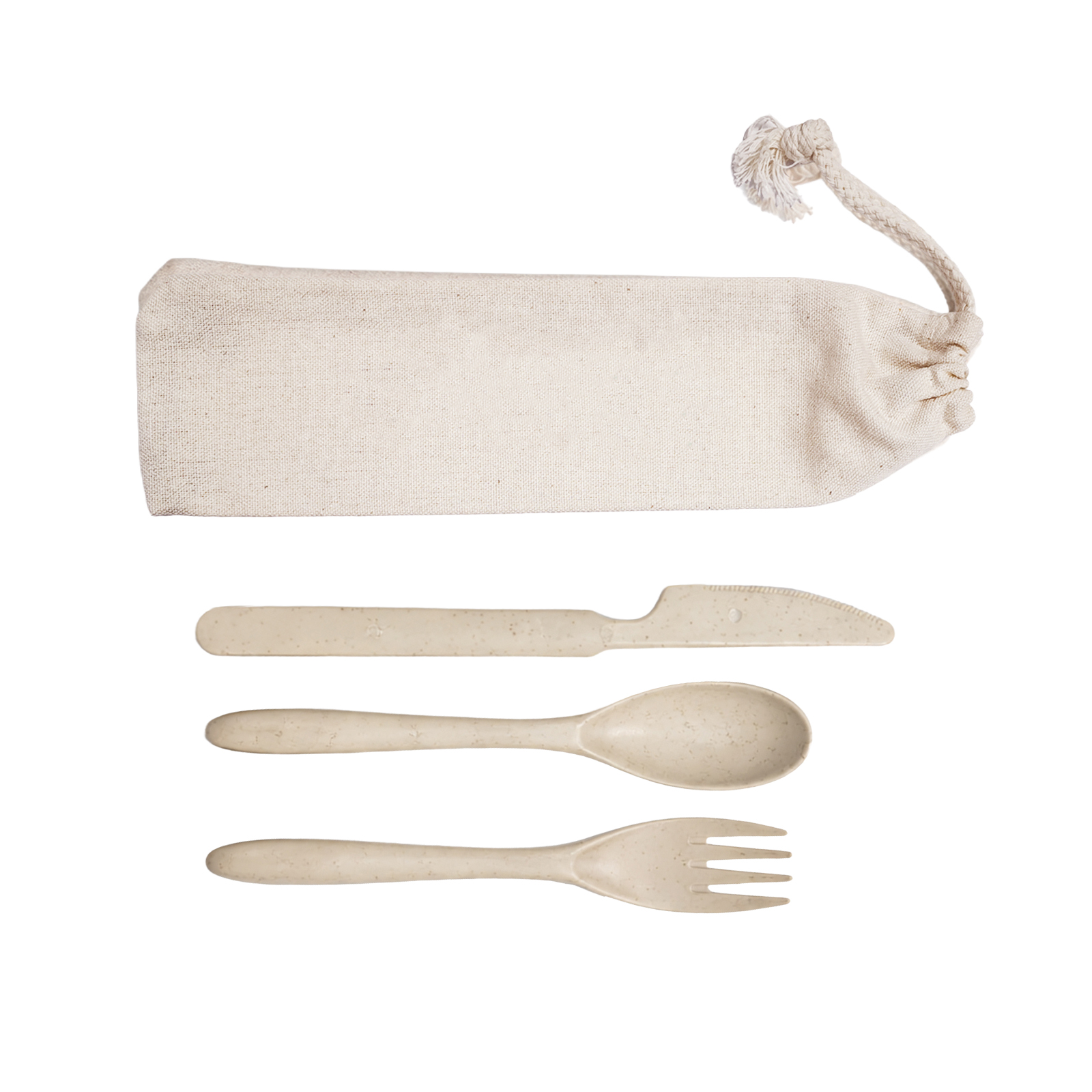 Delish Eco Cutlery Set in Calico Pouch - Image 4