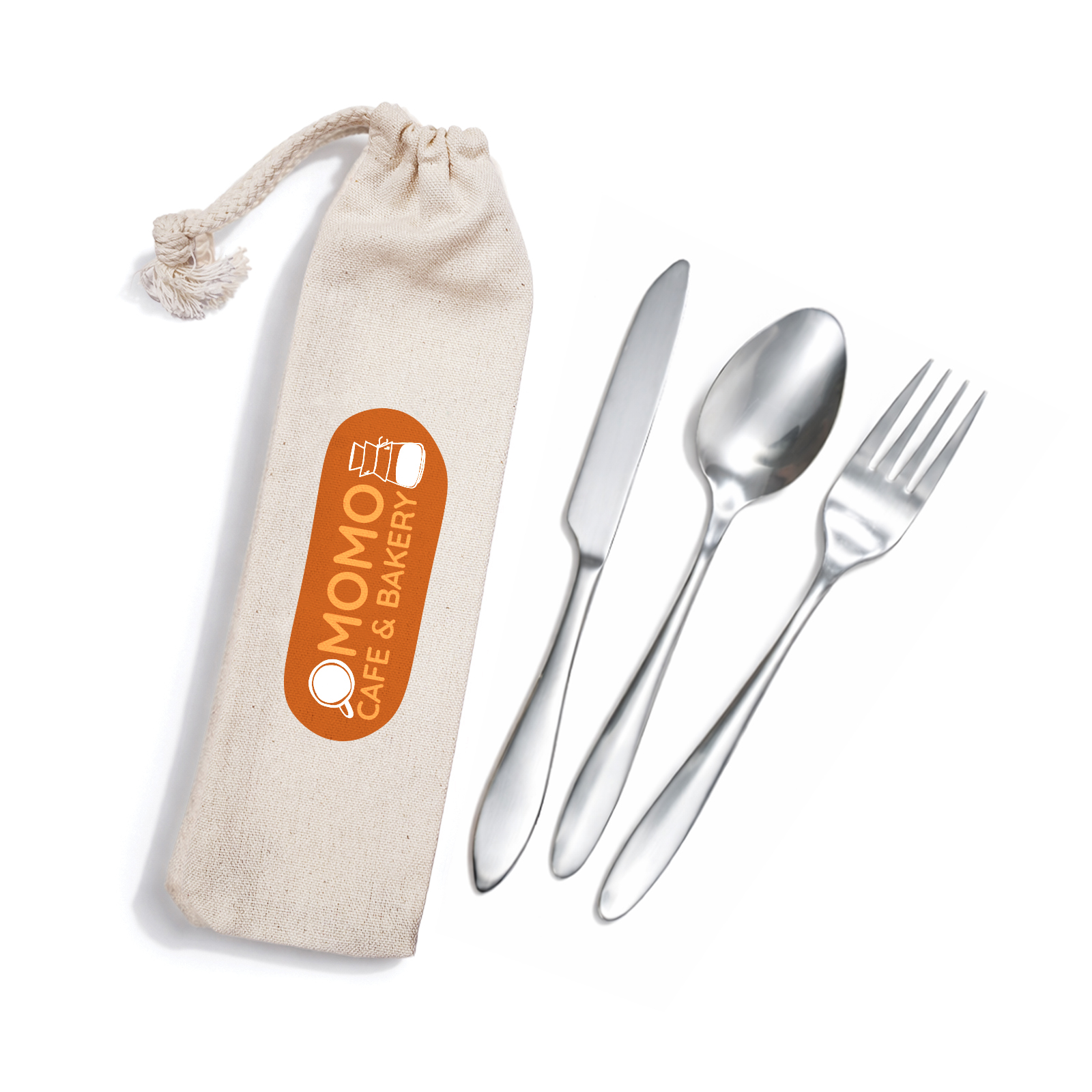 Banquet Cutlery Set in Calico Pouch - Image 2