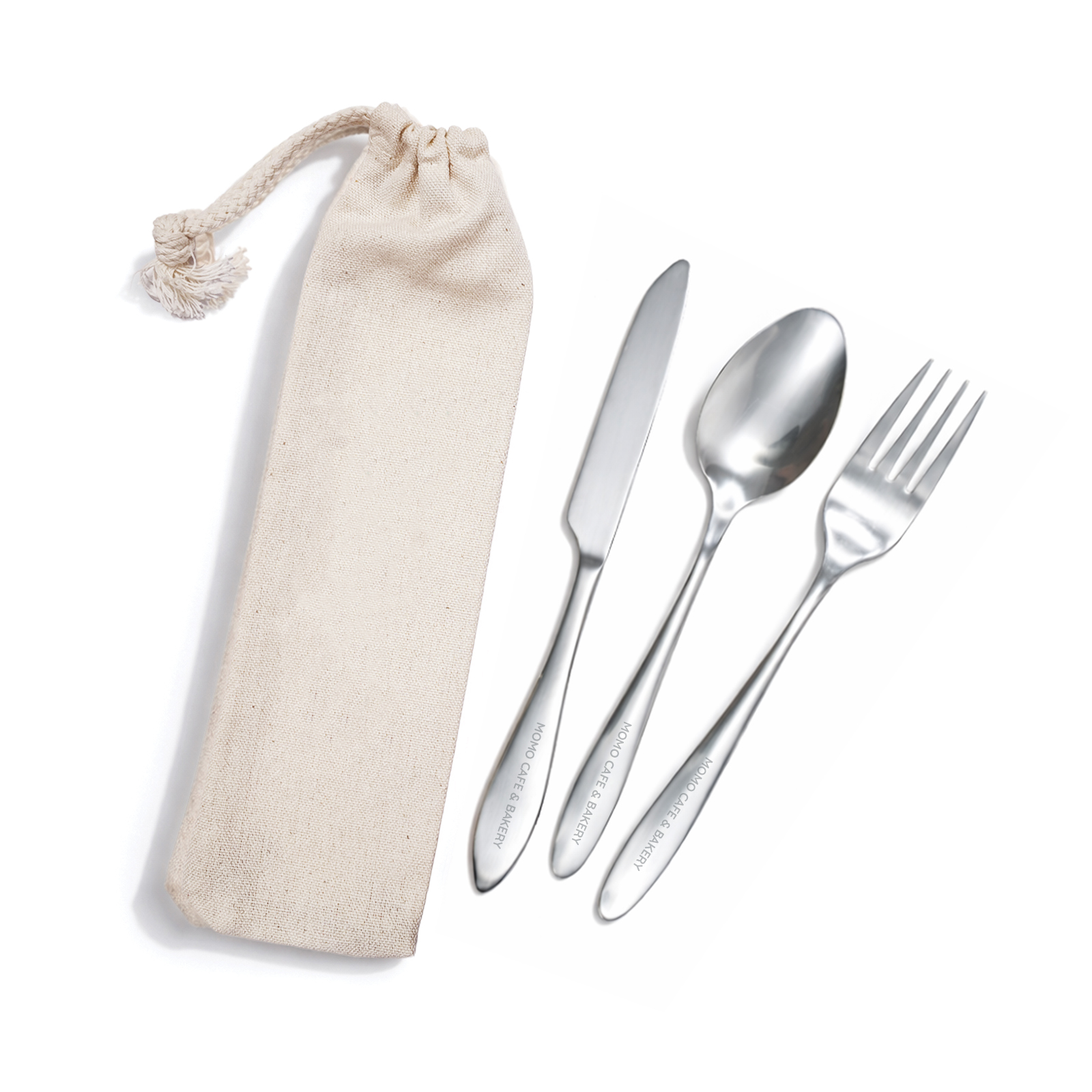 Banquet Cutlery Set in Calico Pouch - Image 4