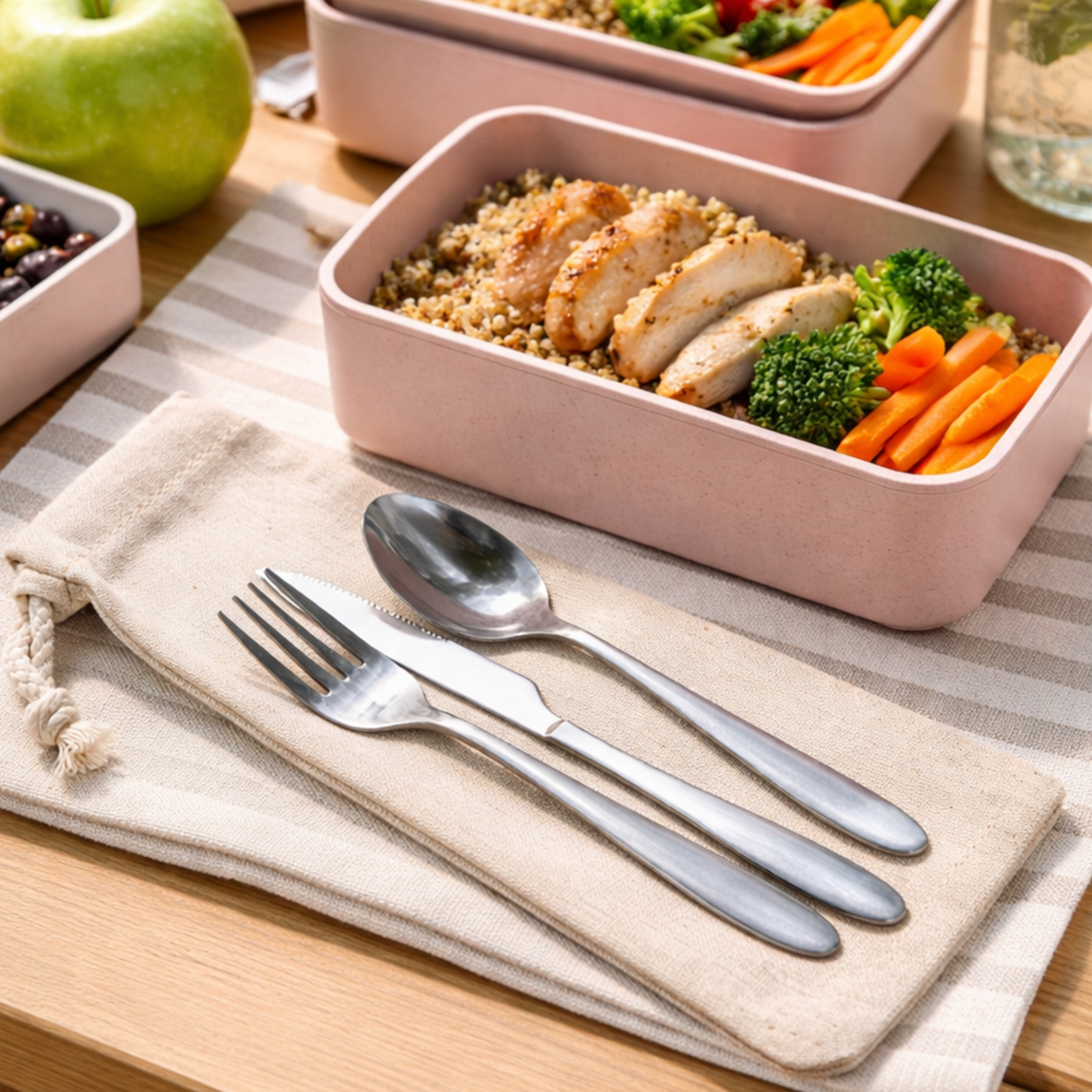 Banquet Cutlery Set in Calico Pouch - Image 6
