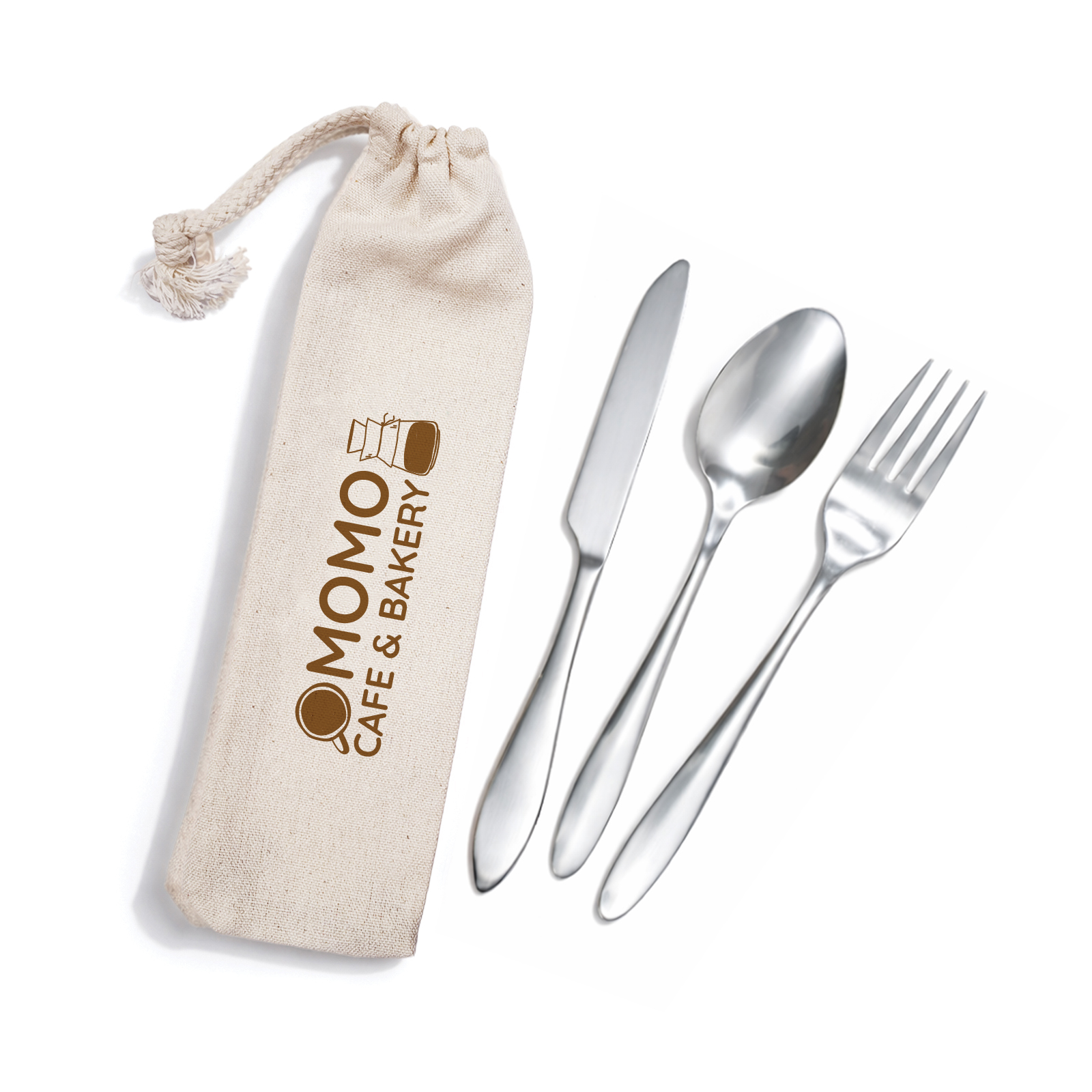 Banquet Cutlery Set in Calico Pouch - Image 3