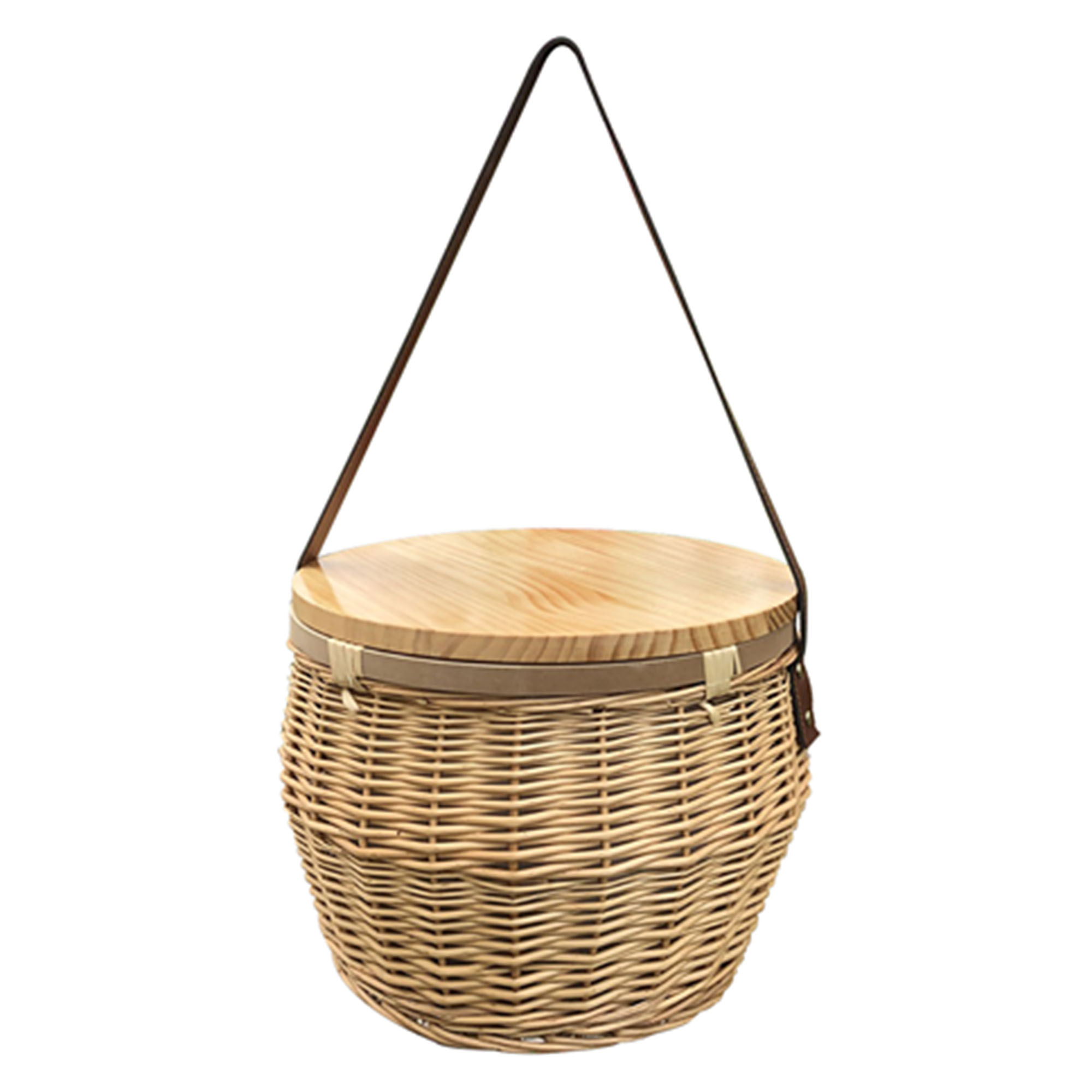 Scotch Wicker Picnic Cooler Basket Round - Image 5