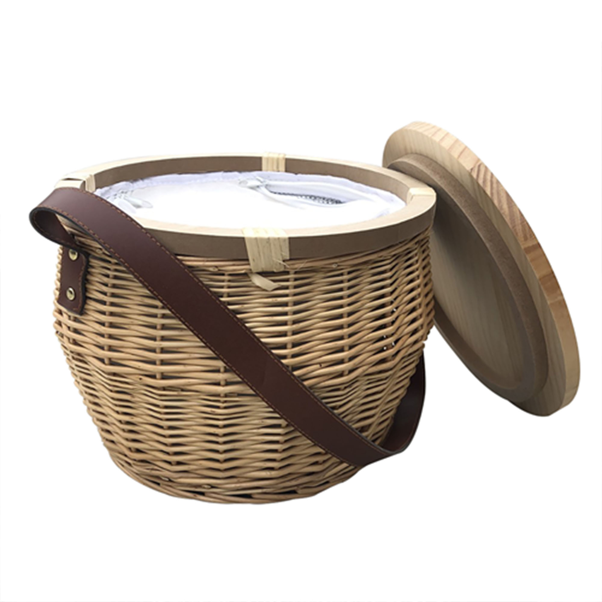 Scotch Wicker Picnic Cooler Basket Round - Image 4
