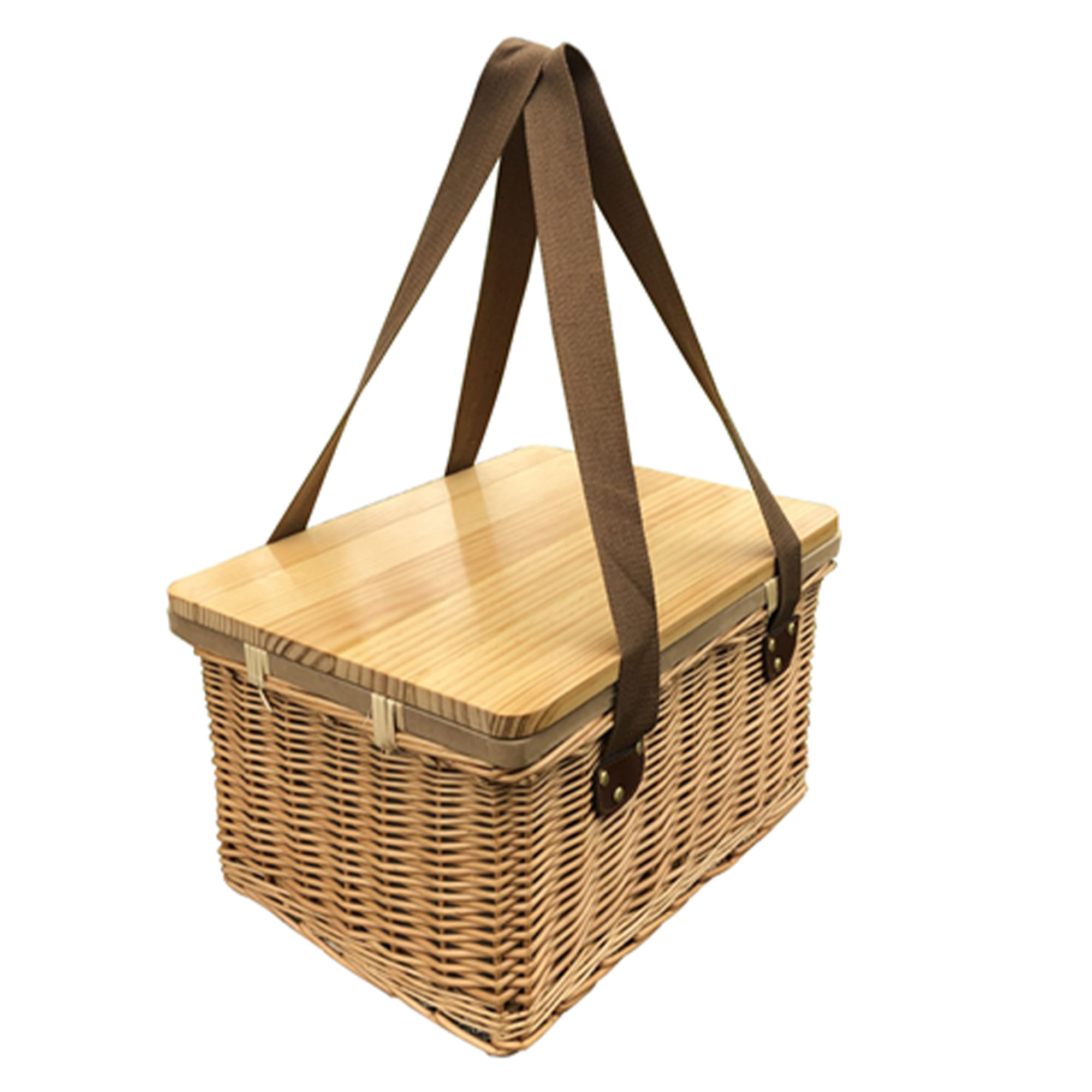 Gold Coast Wicker Picnic Cooler Basket Square - Image 5