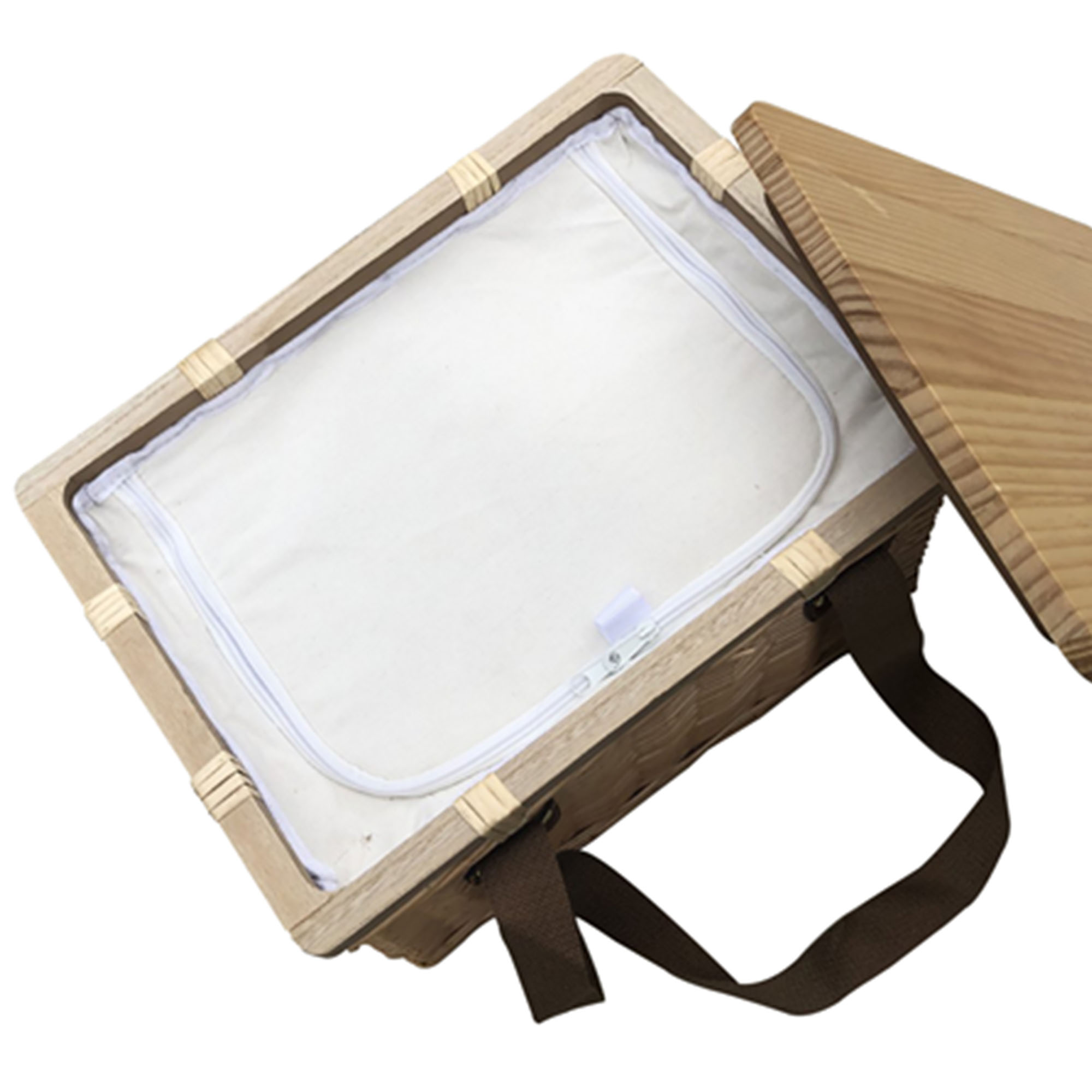 Gold Coast Wicker Picnic Cooler Basket Square - Image 4