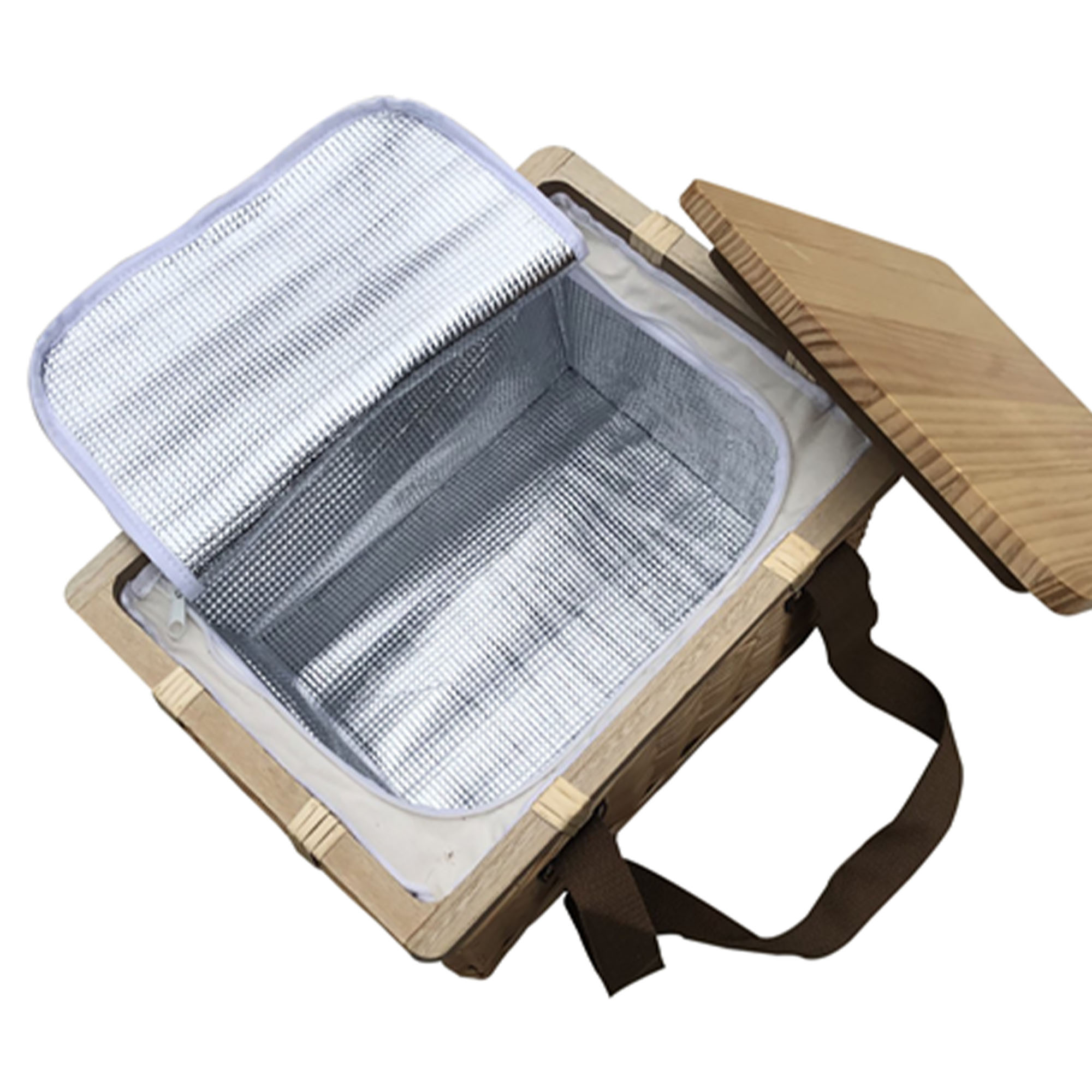 Gold Coast Wicker Picnic Cooler Basket Square - Image 2