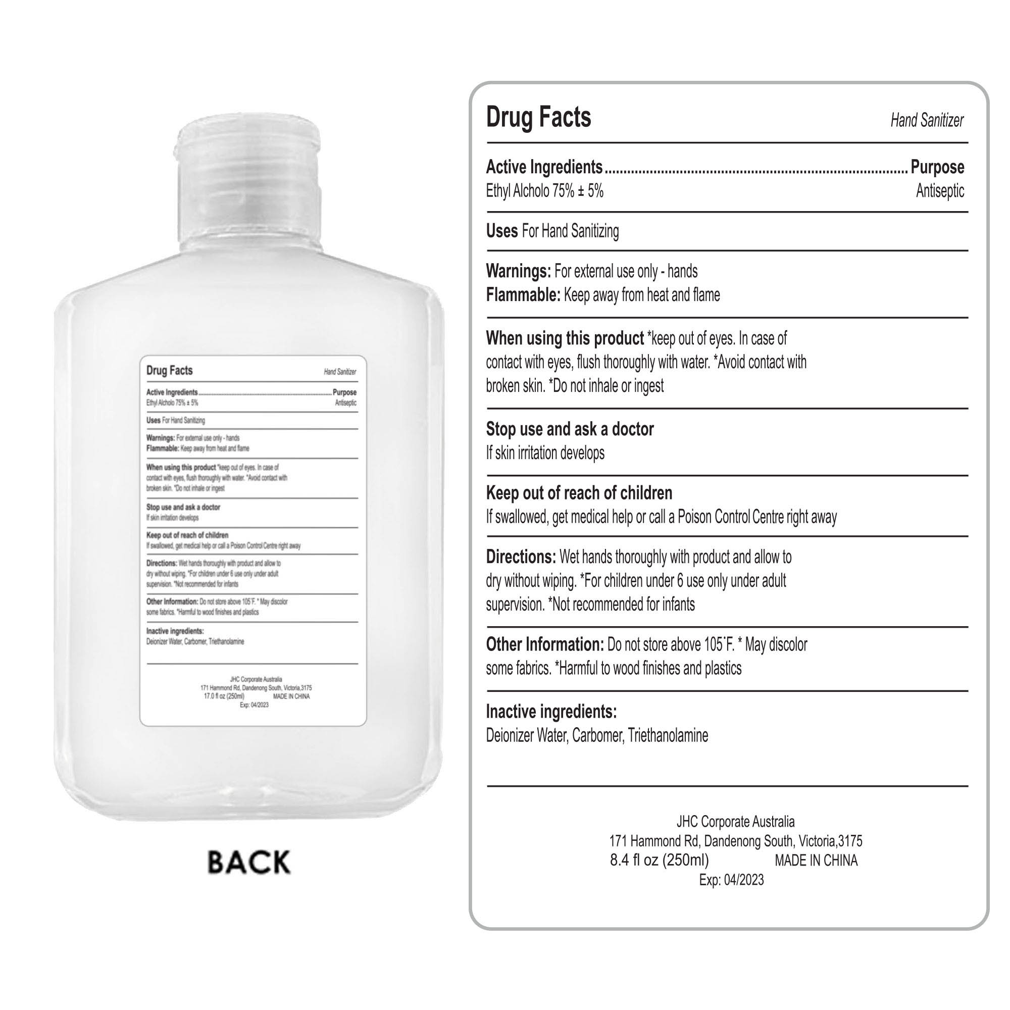 250ml Hand Sanitiser Gel 75% Alcohol - Image 4