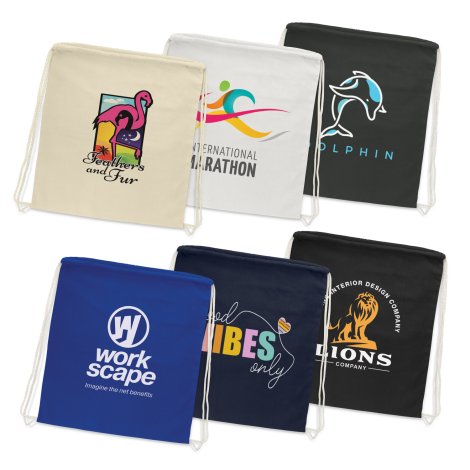 Cotton Drawstring Backpack - Image 2