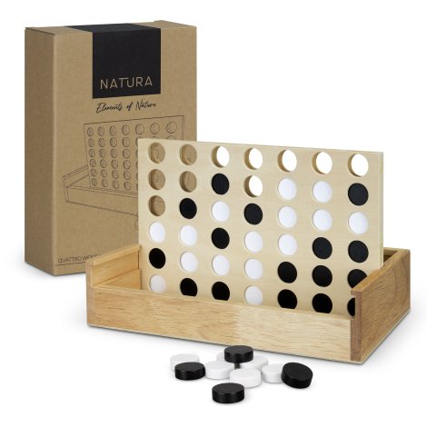 NATURA Quattro Wooden Four-in-a-Row Game - Image 2