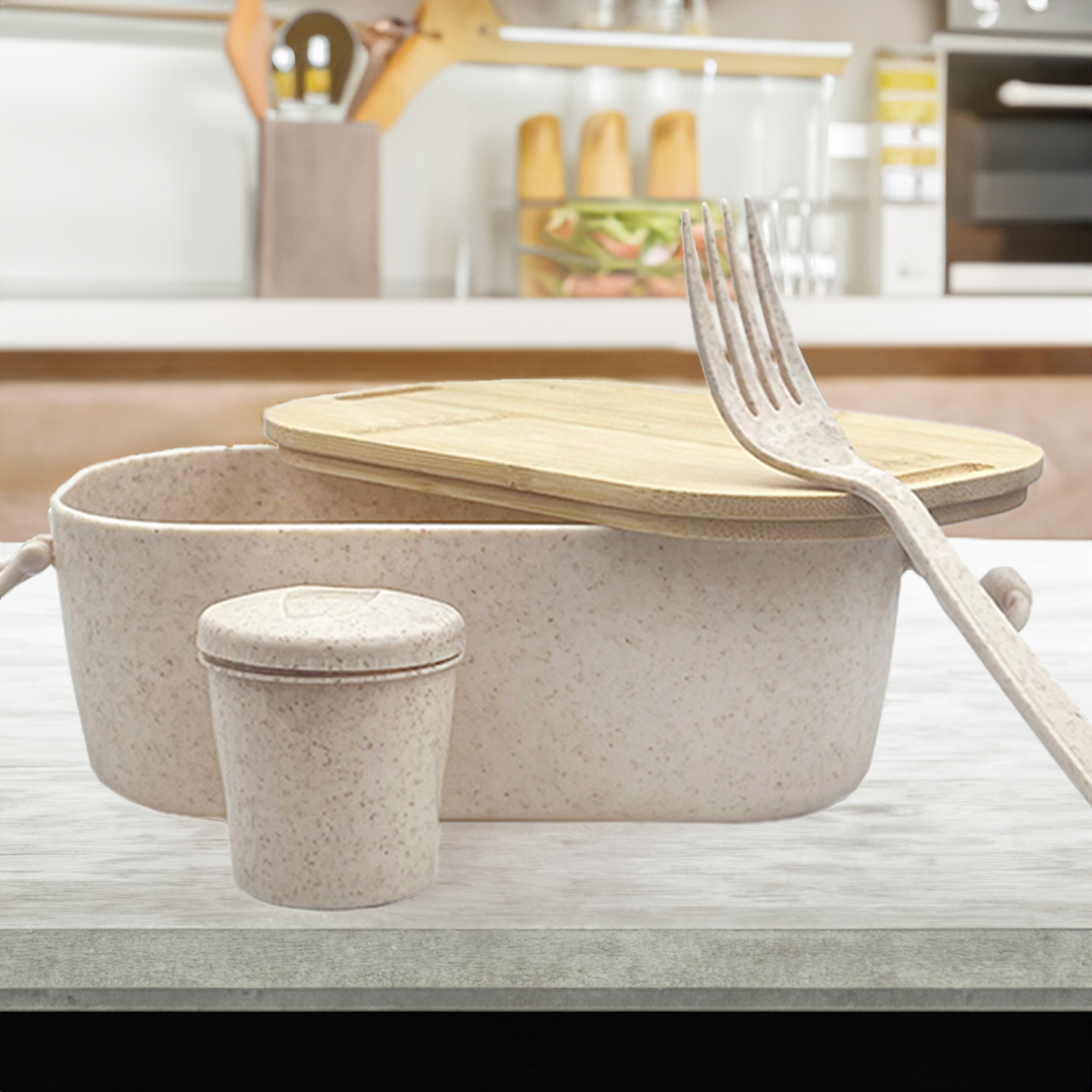 Handy Man Bamboo Lunch Box