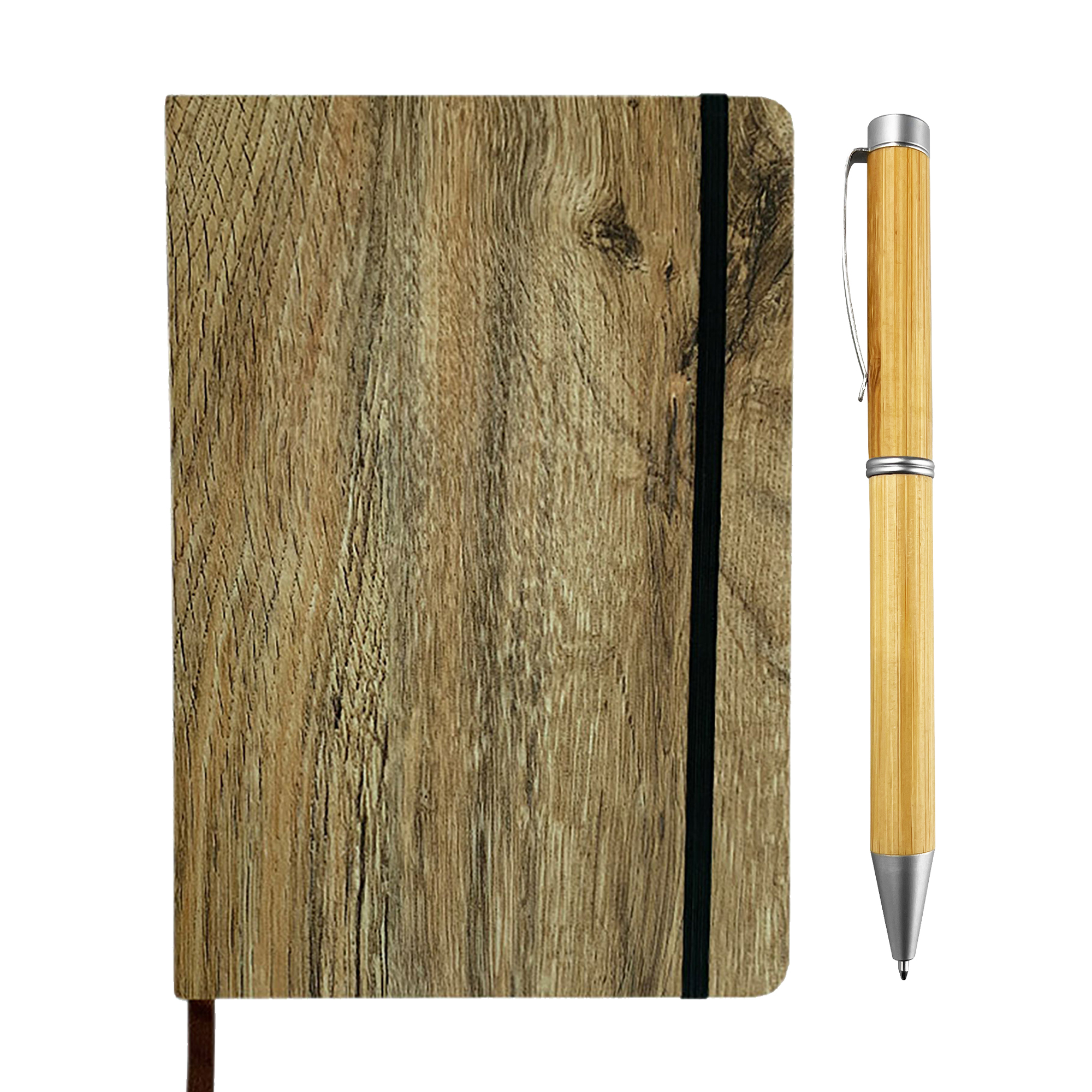 Wood Look Notebook and Pen Gift Set - Image 2