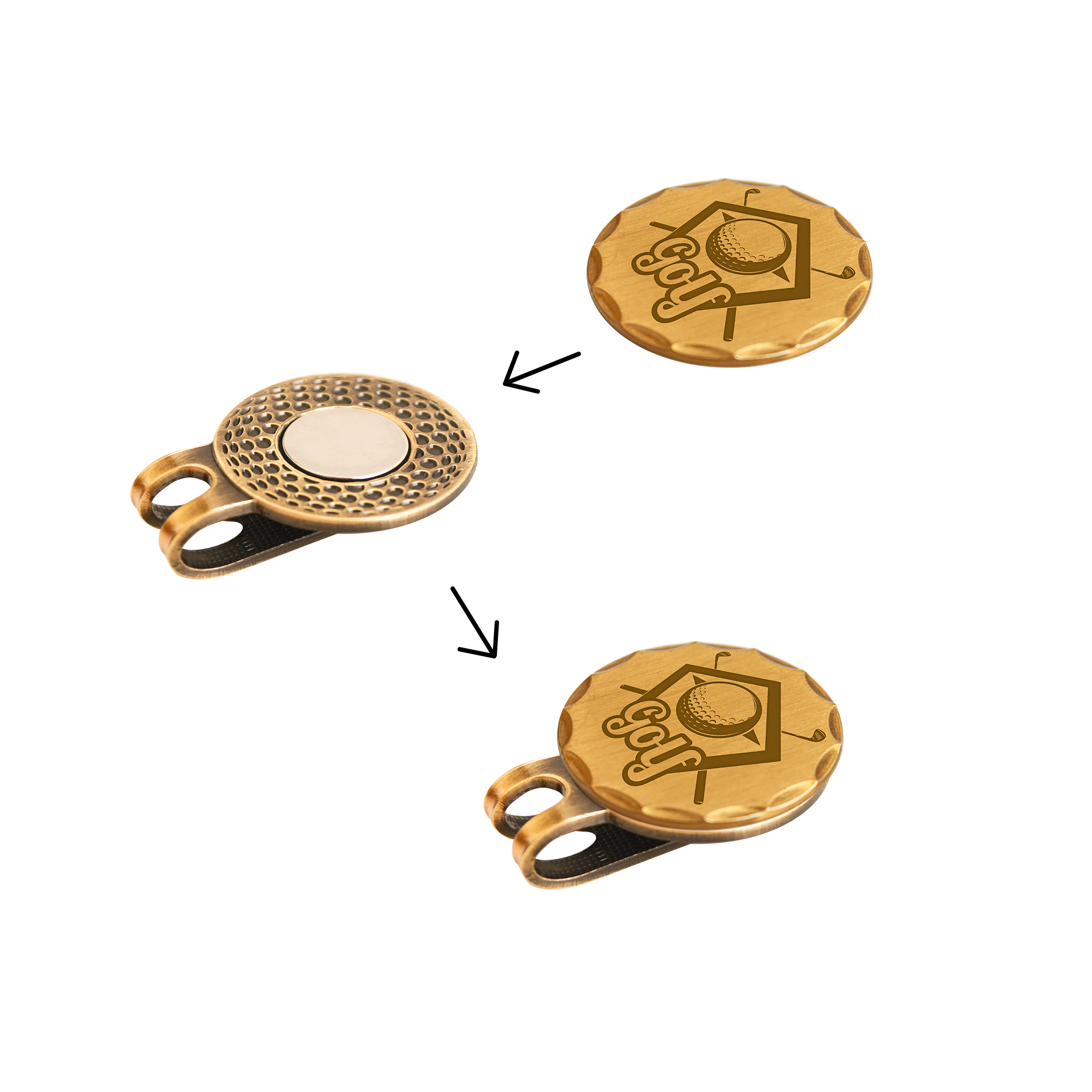 40mm Custom Antique Golf Ball Marker - Image 6