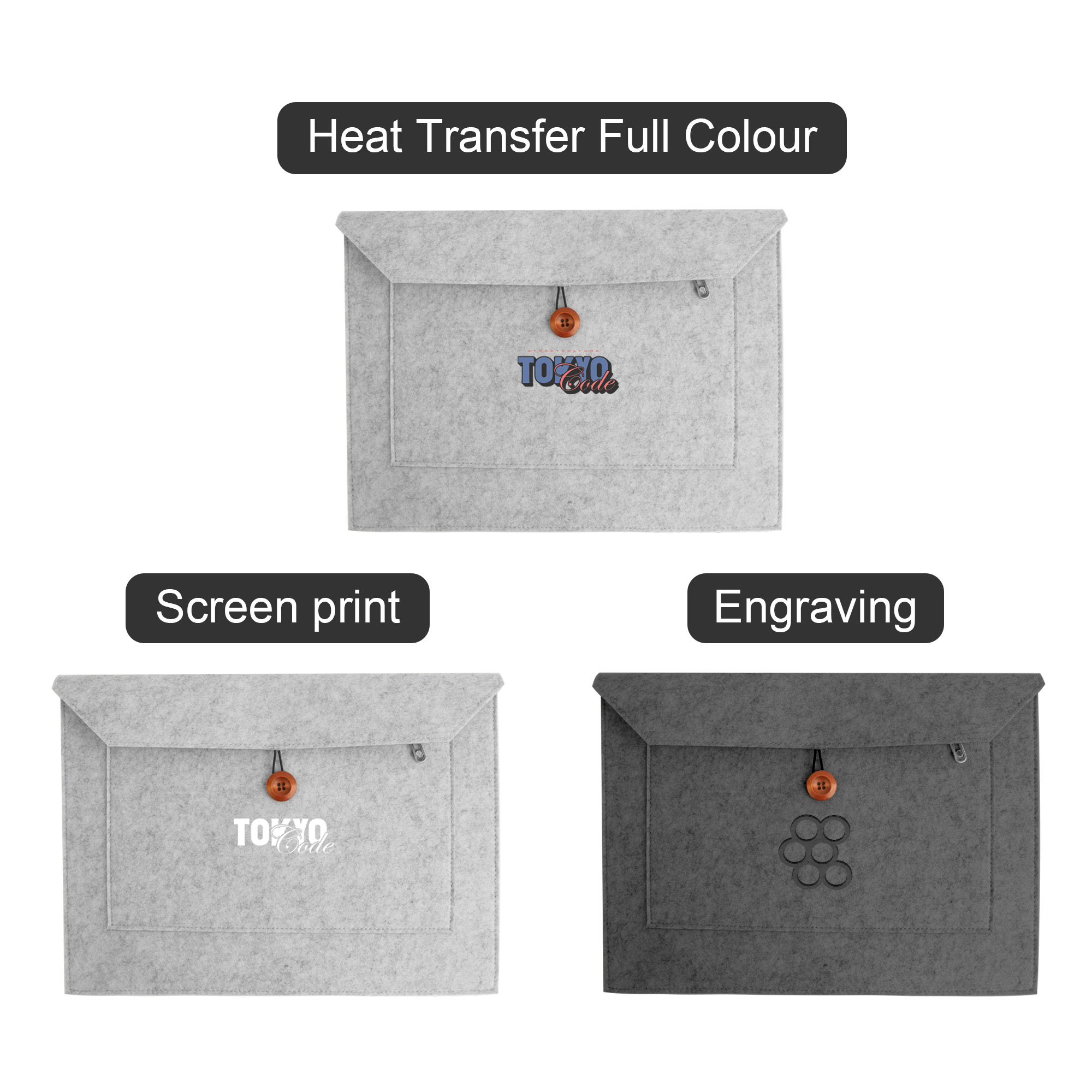 RPET Custom Felt Laptop Bag - Image 5