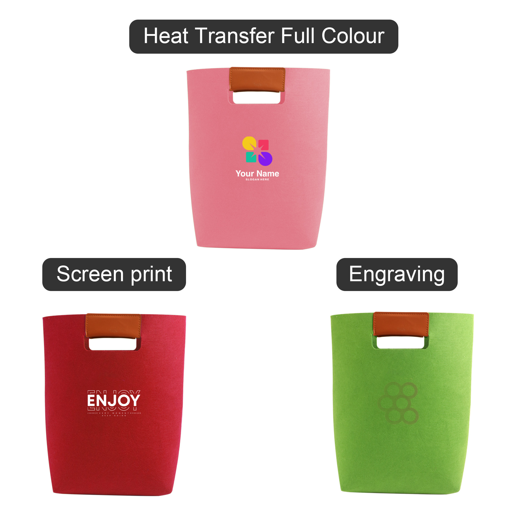 RPET Elegant Felt Carrying Tote Bag - Image 10