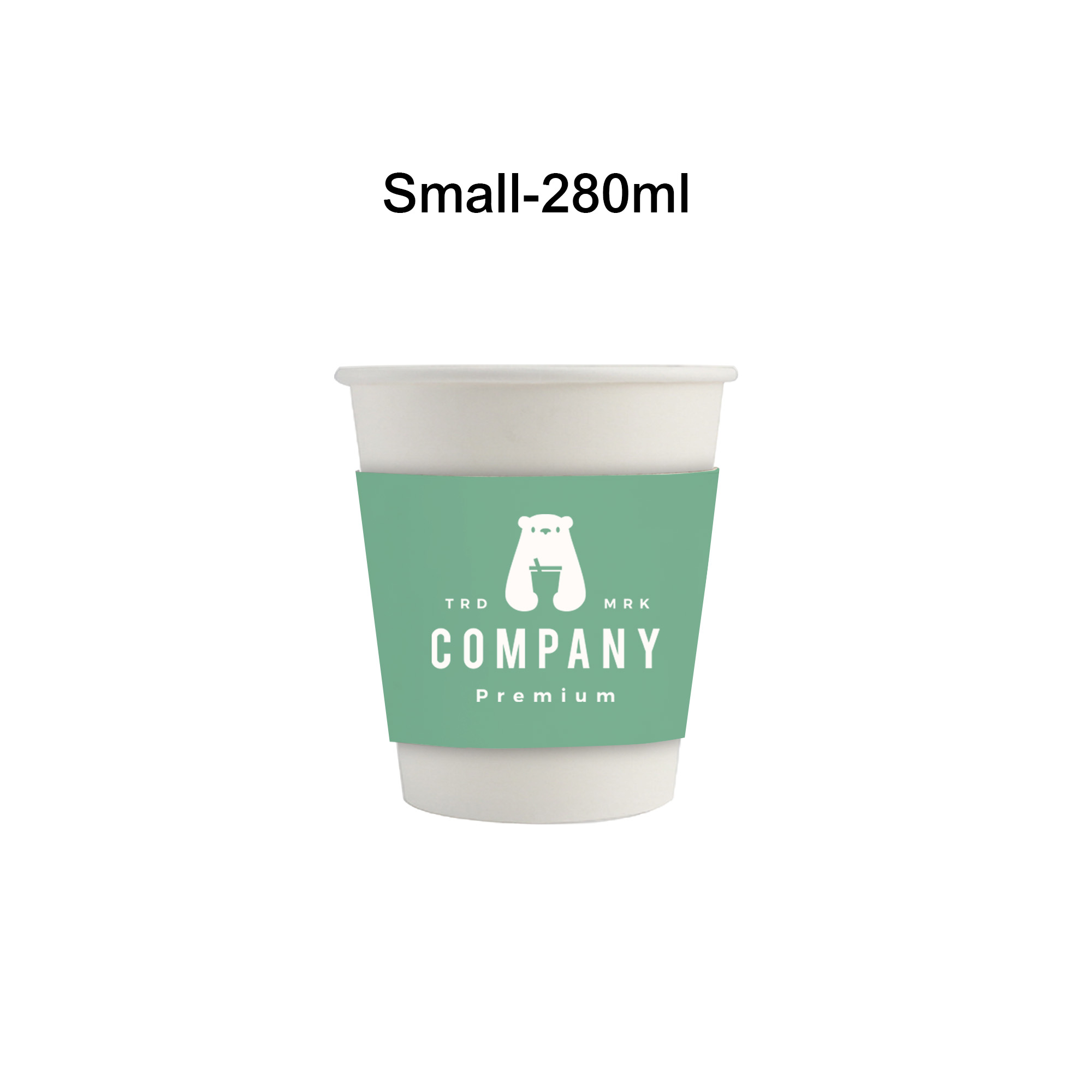 PLA Single Wall Compostable Paper Cups with Cup Sleeve - Image 2
