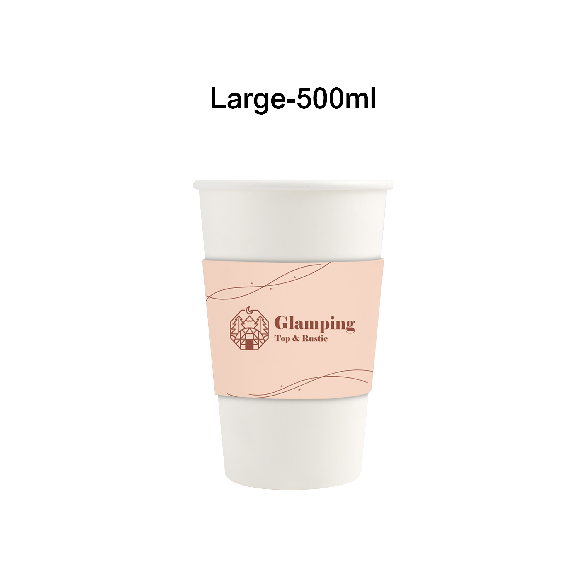 PLA Single Wall Compostable Paper Cups with Cup Sleeve - Image 4