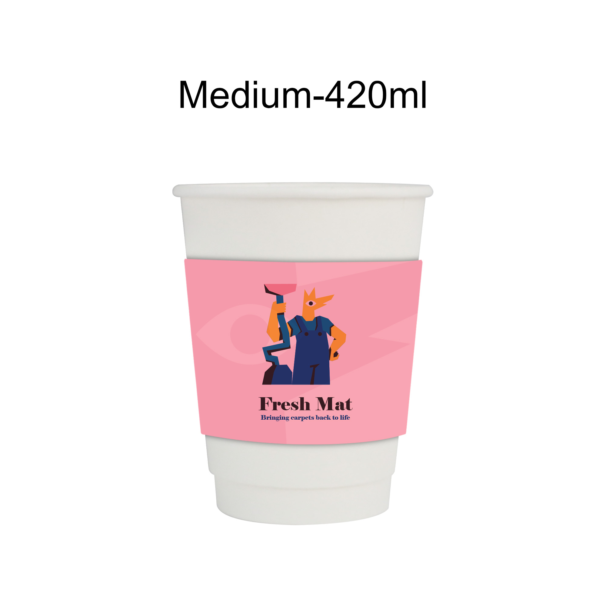 PLA Double Wall Compostable Paper Cups with Cup Sleeve - Image 3