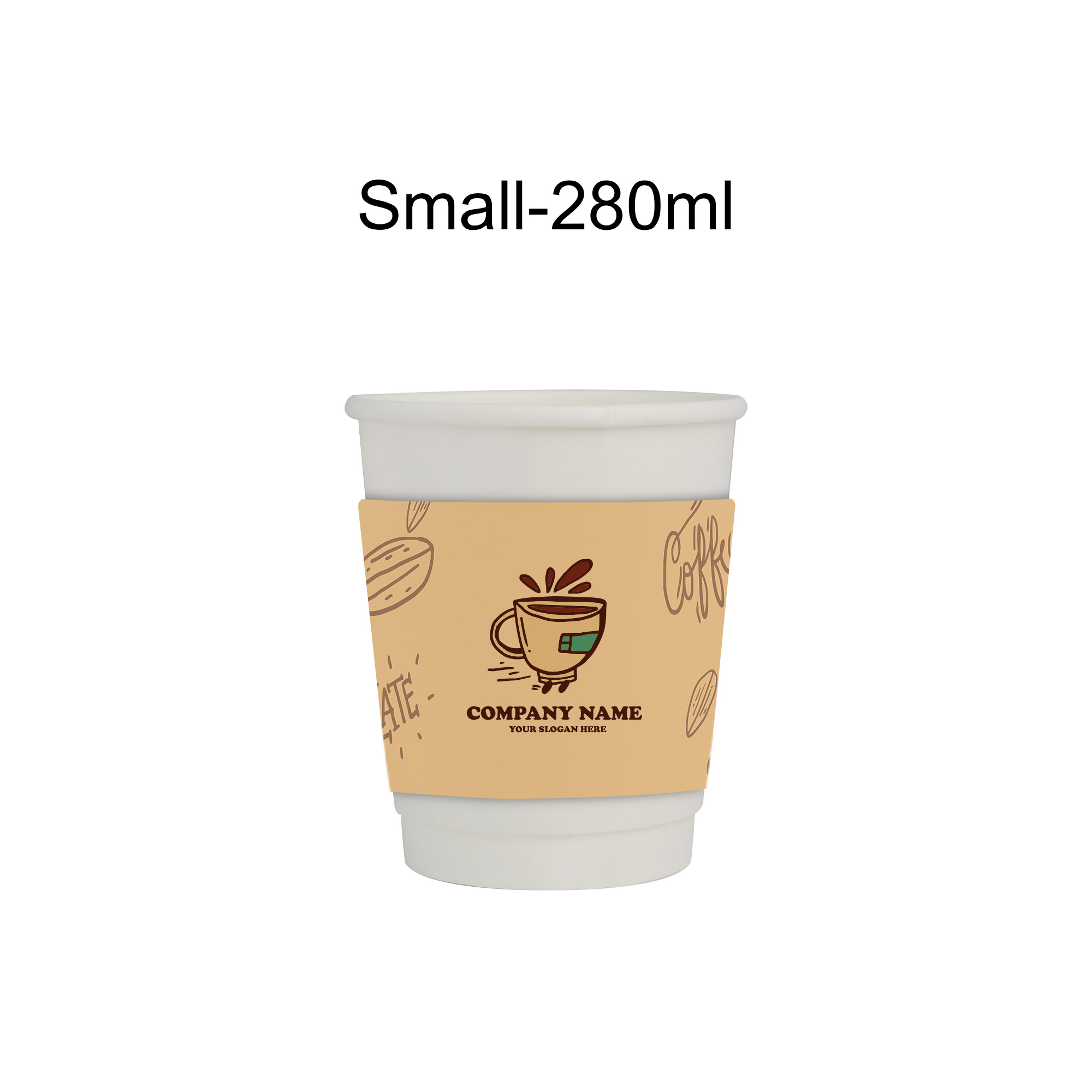 PLA Double Wall Compostable Paper Cups with Cup Sleeve - Image 2
