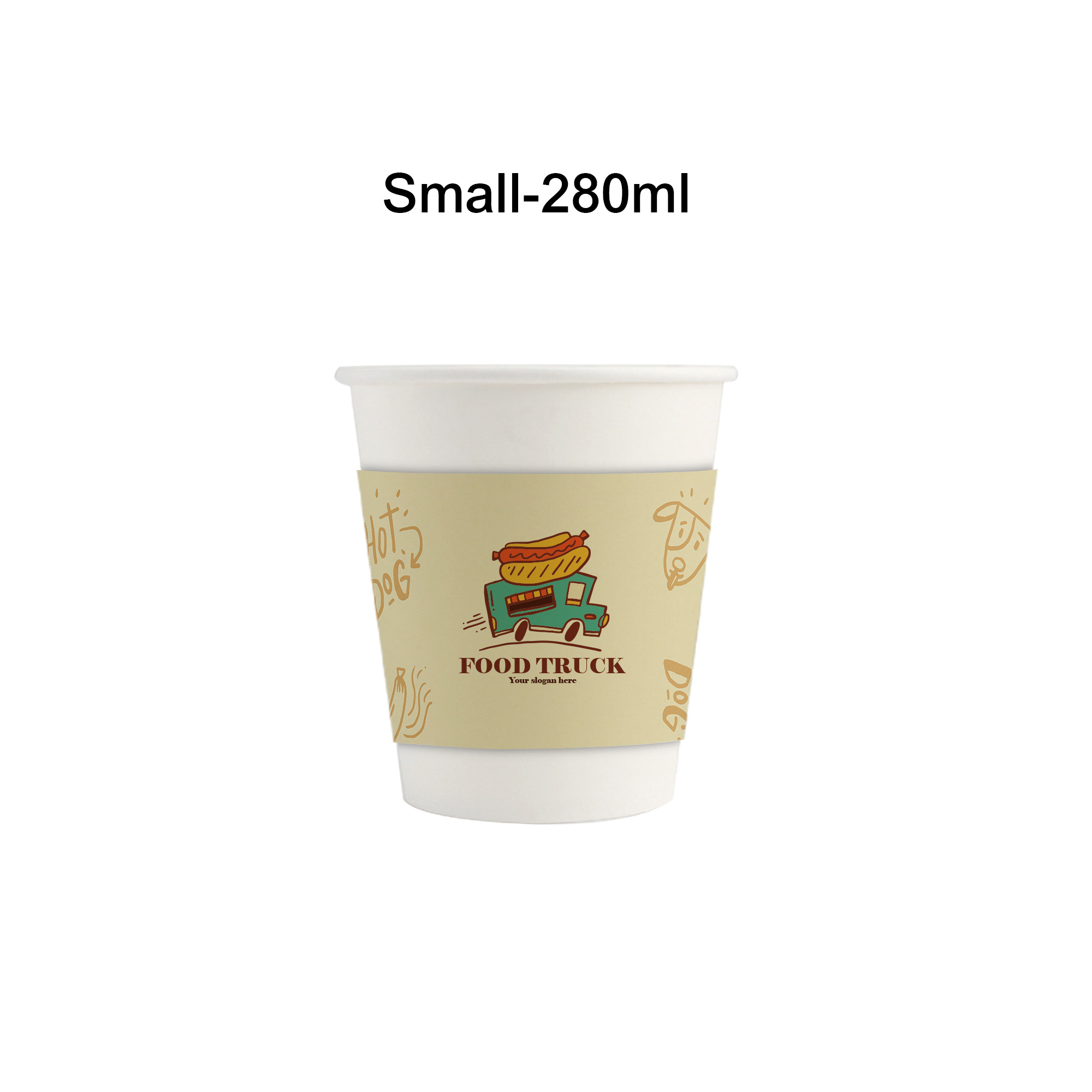 Home Compostable Aqueous Single Wall Paper Cups with Cup Sleeve - Image 2