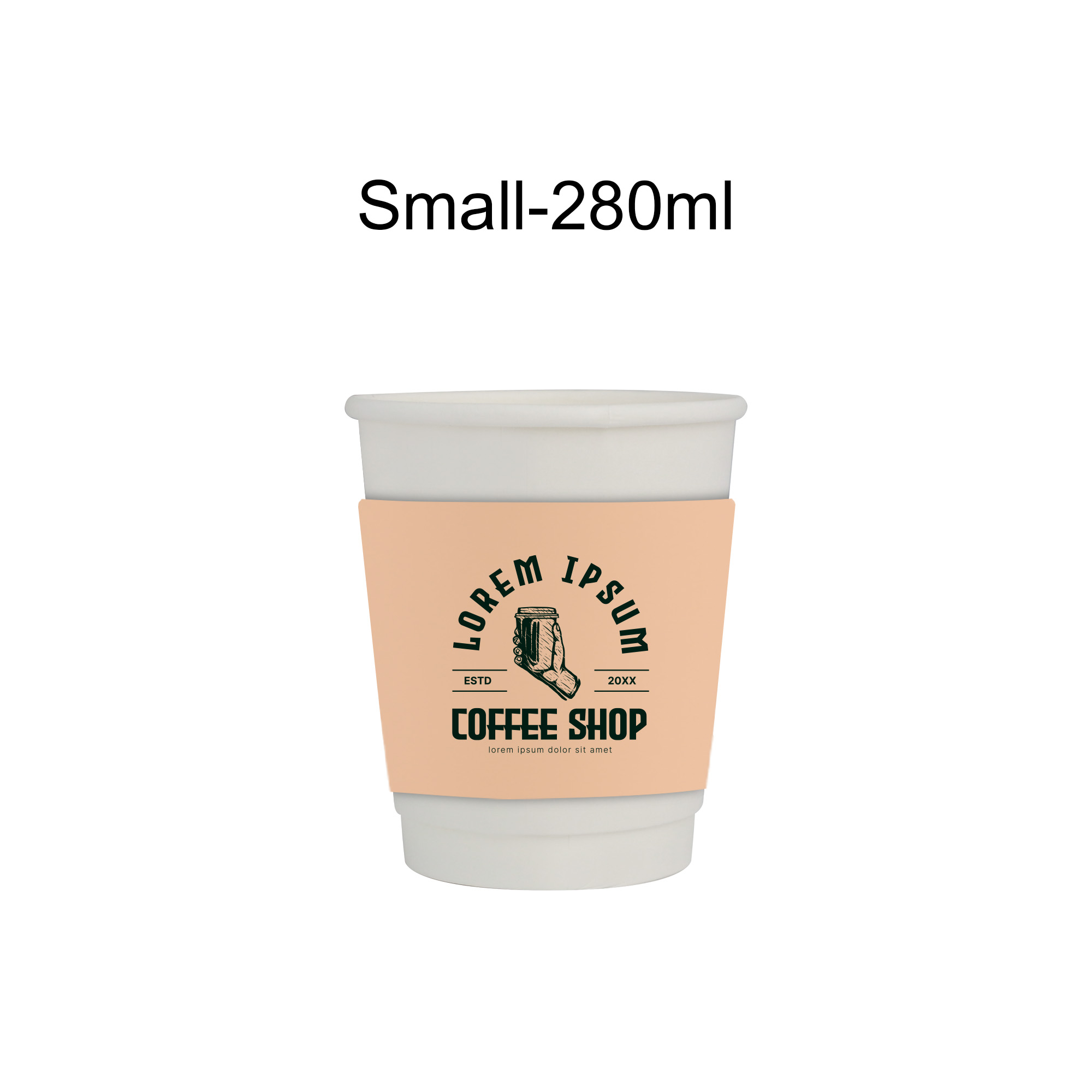 Home Compostable Aqueous Double Wall Paper Cups with Cup Sleeve - Image 2