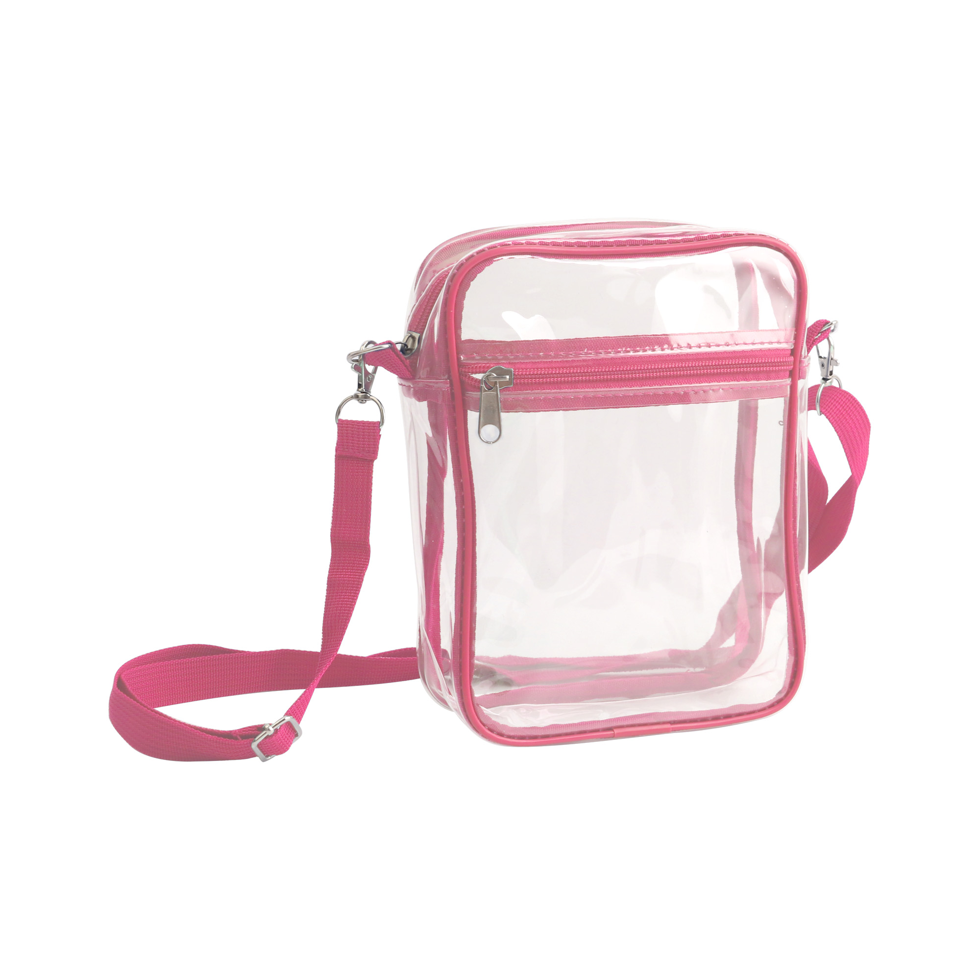 Clear Tote Bag with Zipper Closure Crossbody - Image 3