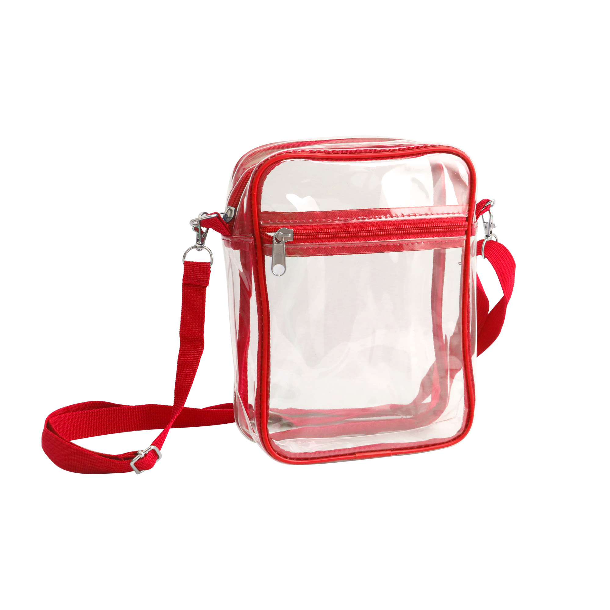 Clear Tote Bag with Zipper Closure Crossbody - Image 2