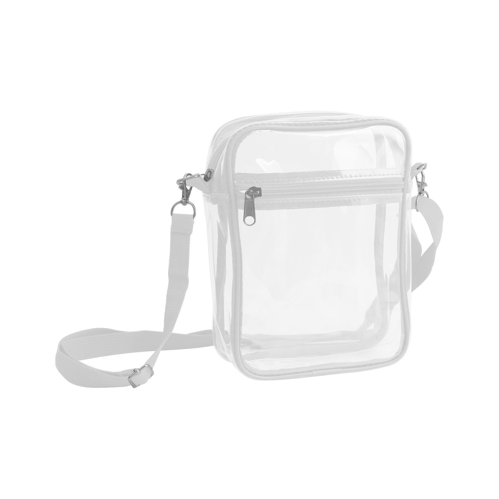 Clear Tote Bag with Zipper Closure Crossbody - Image 7