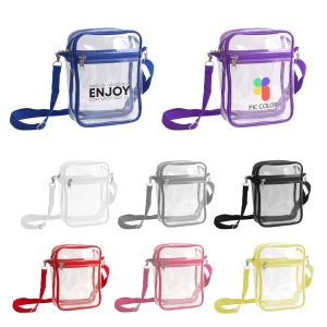 Clear Tote Bag with Zipper Closure Crossbody