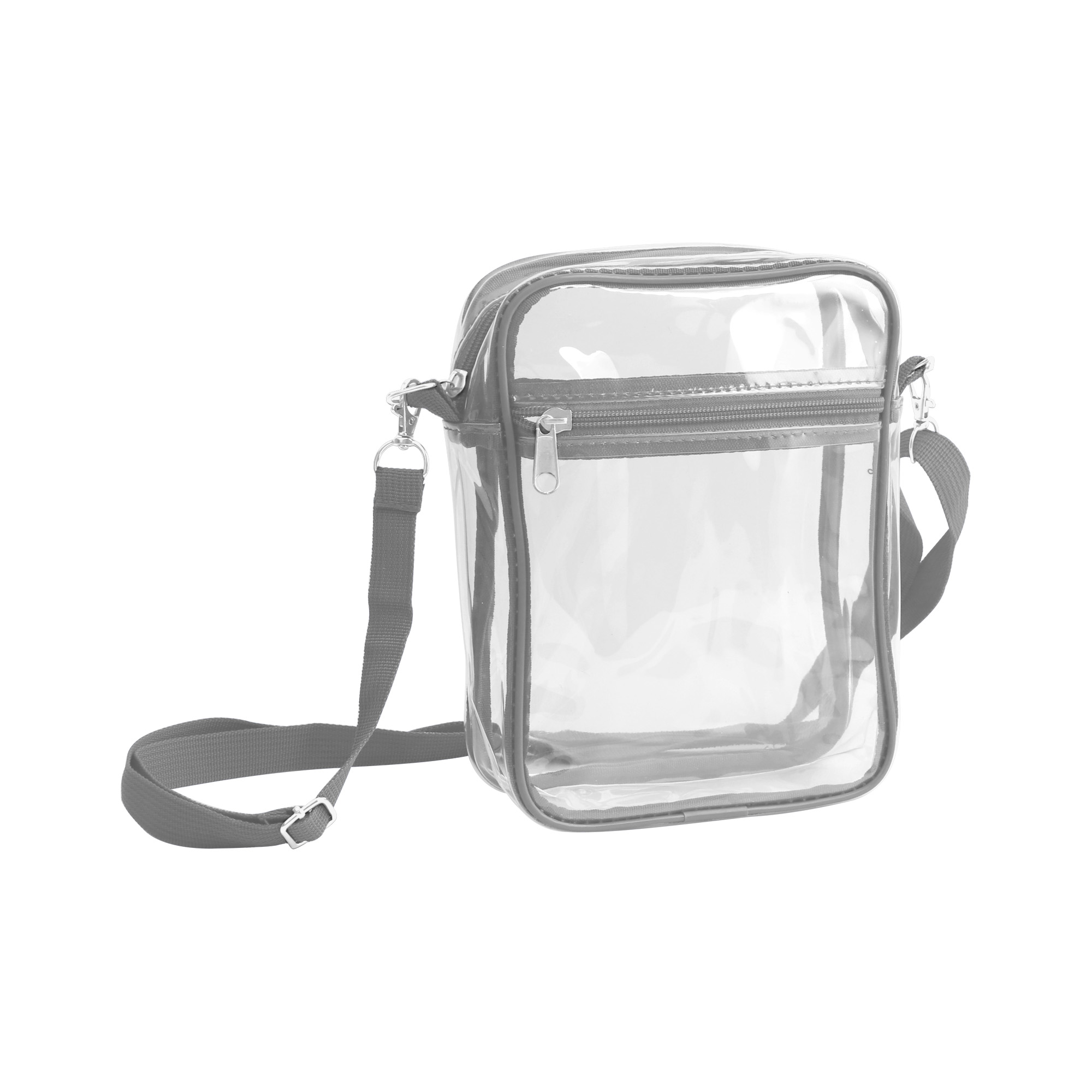 Clear Tote Bag with Zipper Closure Crossbody - Image 8