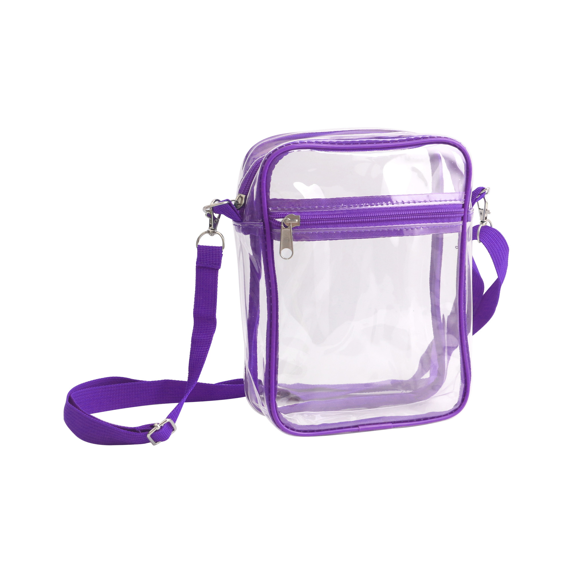 Clear Tote Bag with Zipper Closure Crossbody - Image 5