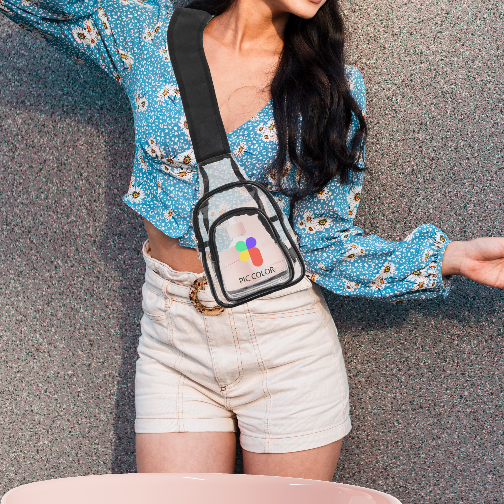 Clear PVC Crossbody Backpack - Image 6