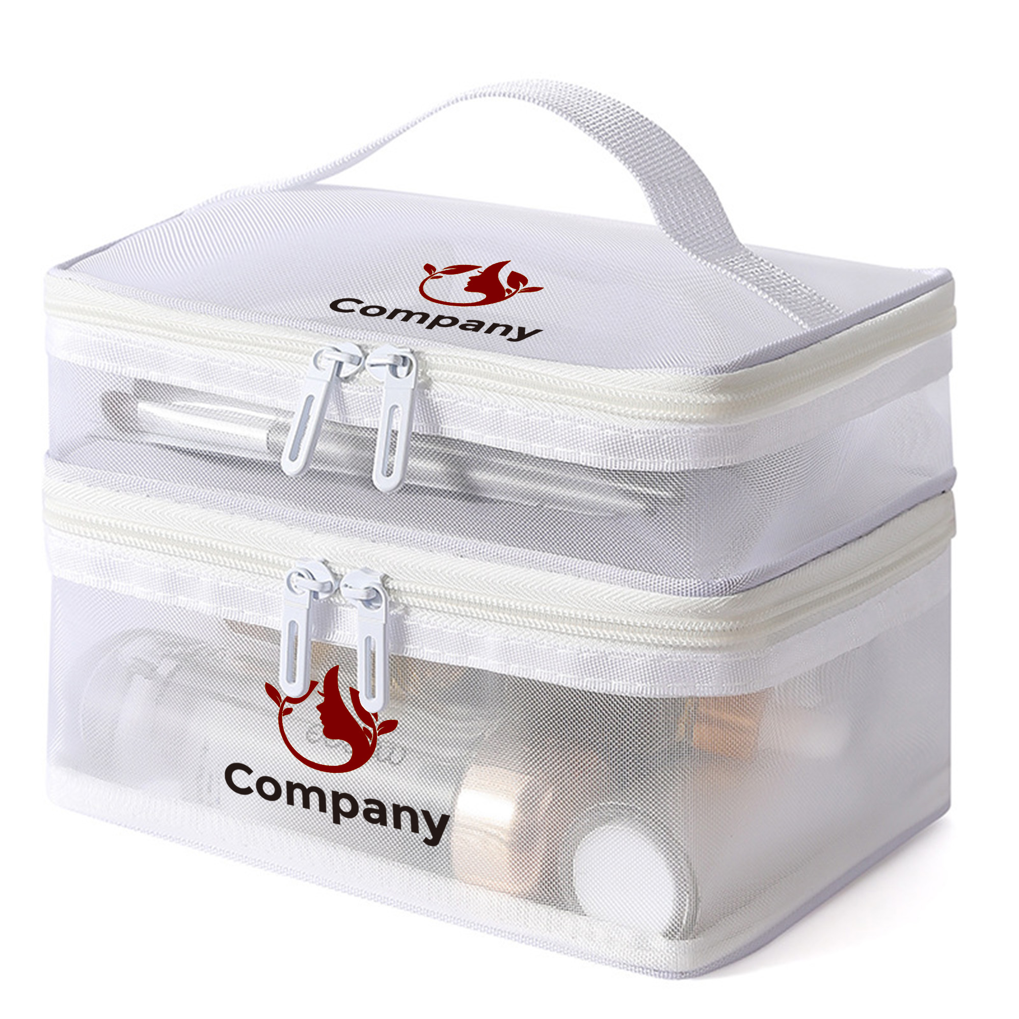 Nylon Mesh Sheer Double Layer Cosmetic Bag - Image 3