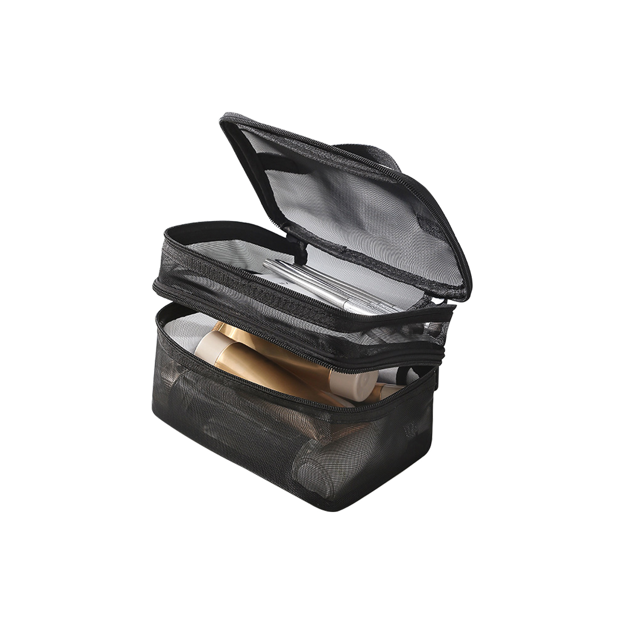Nylon Mesh Sheer Double Layer Cosmetic Bag - Image 6