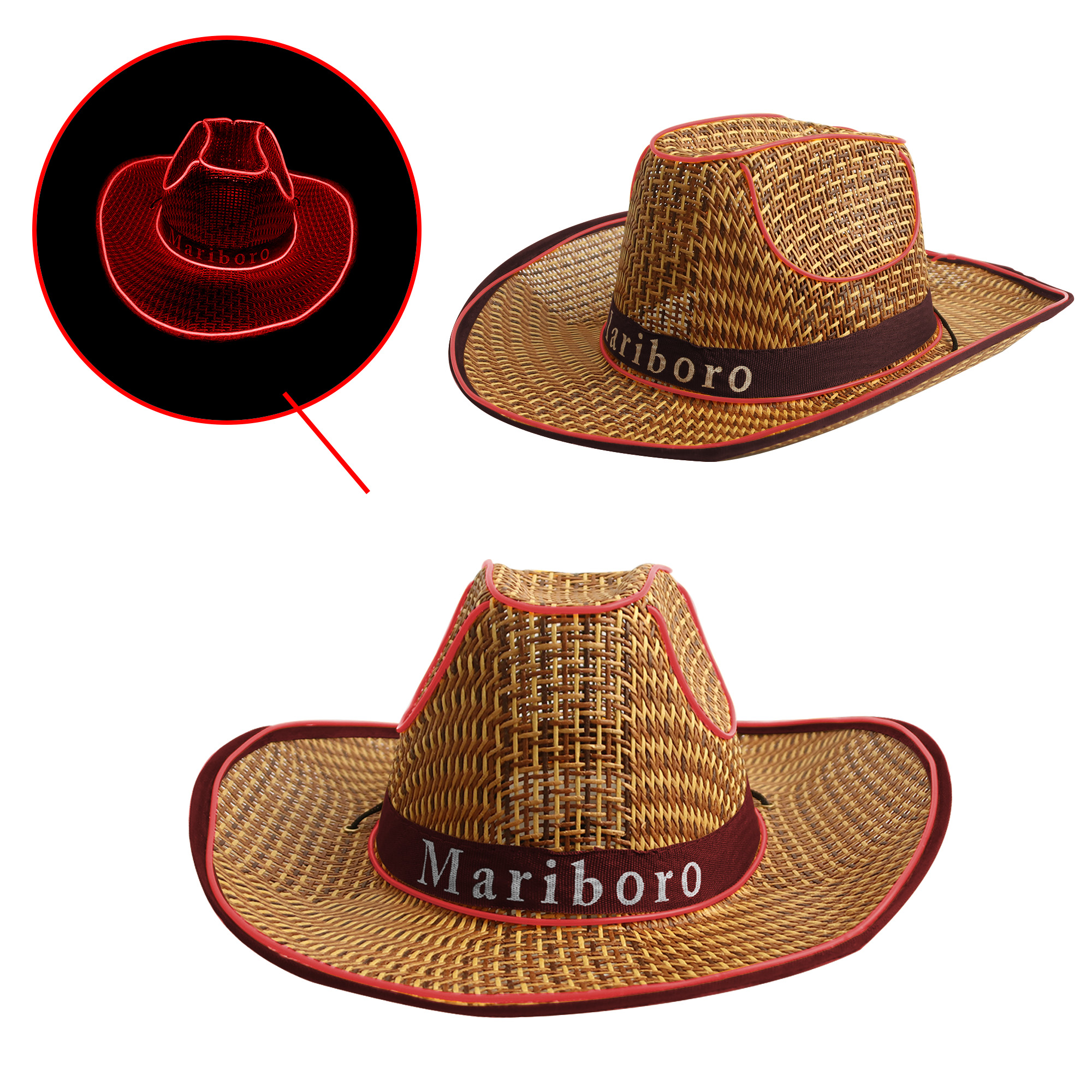 Light Up Straw Hats - Image 5