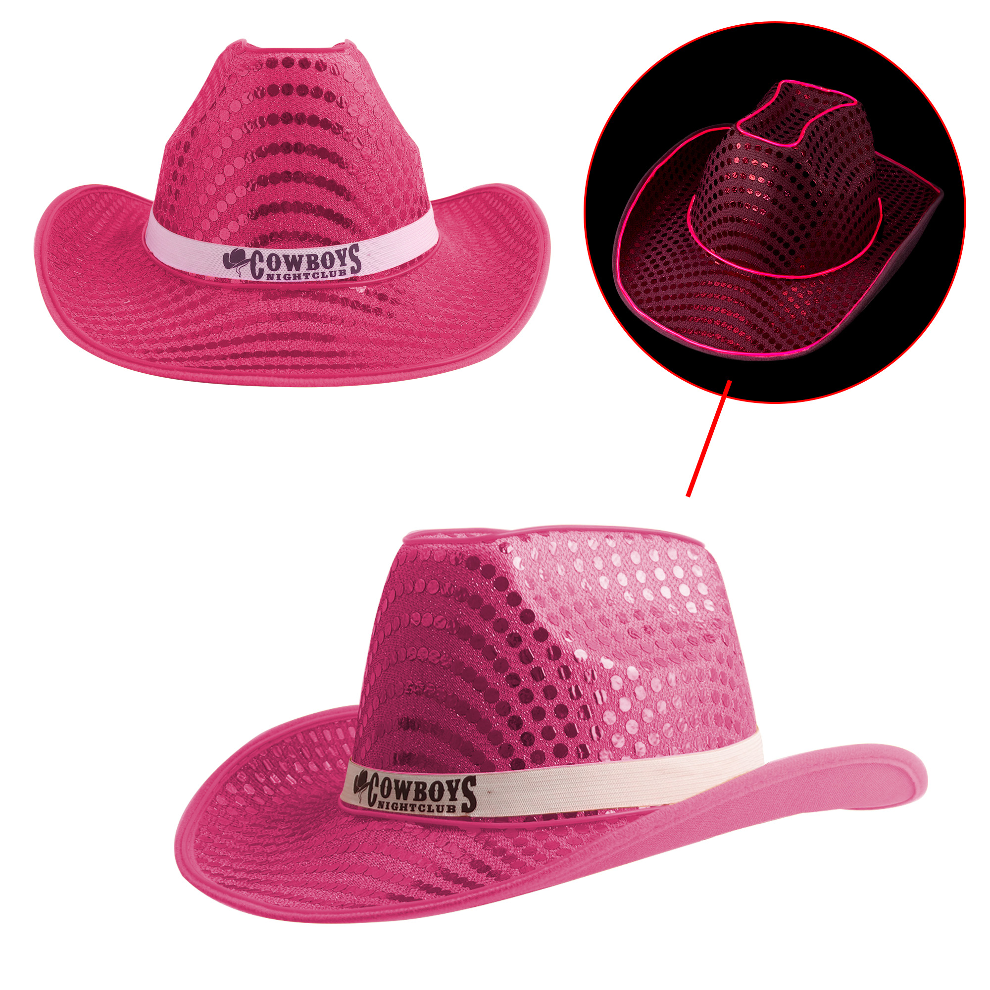 Light Up Sequin Cowboy Hats - Image 4