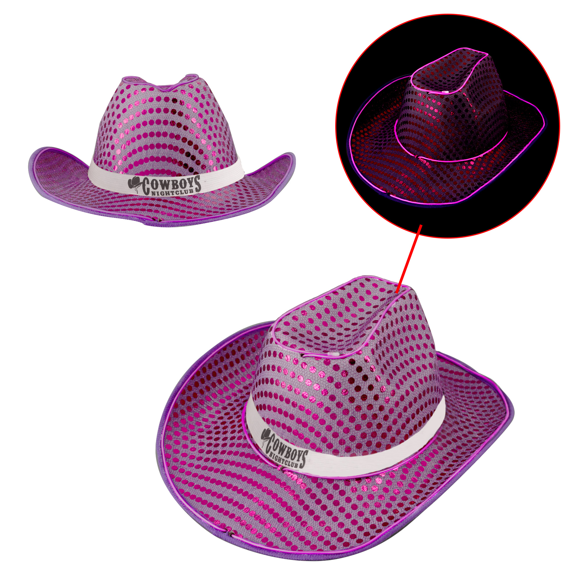 Light Up Sequin Cowboy Hats - Image 6