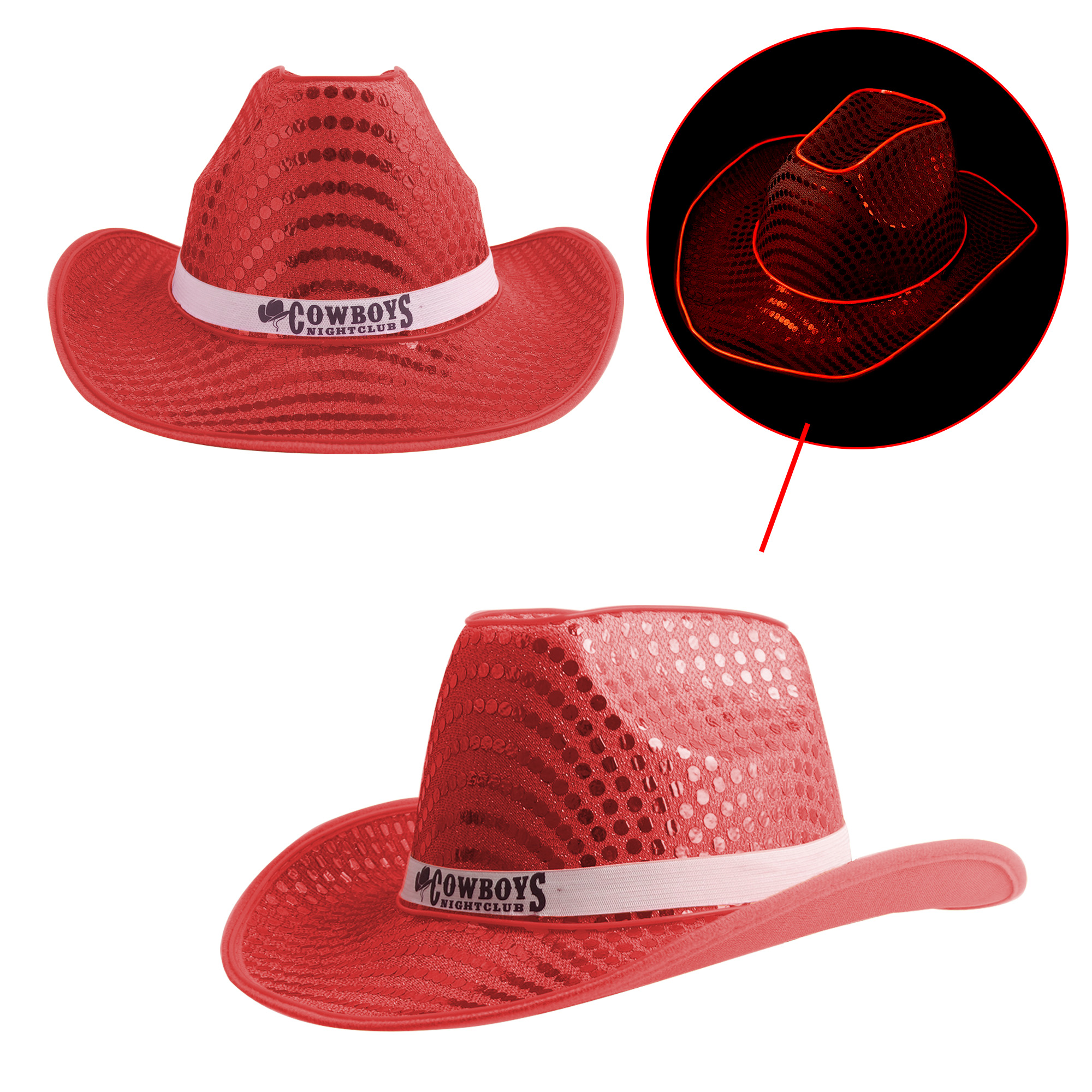 Light Up Sequin Cowboy Hats - Image 5