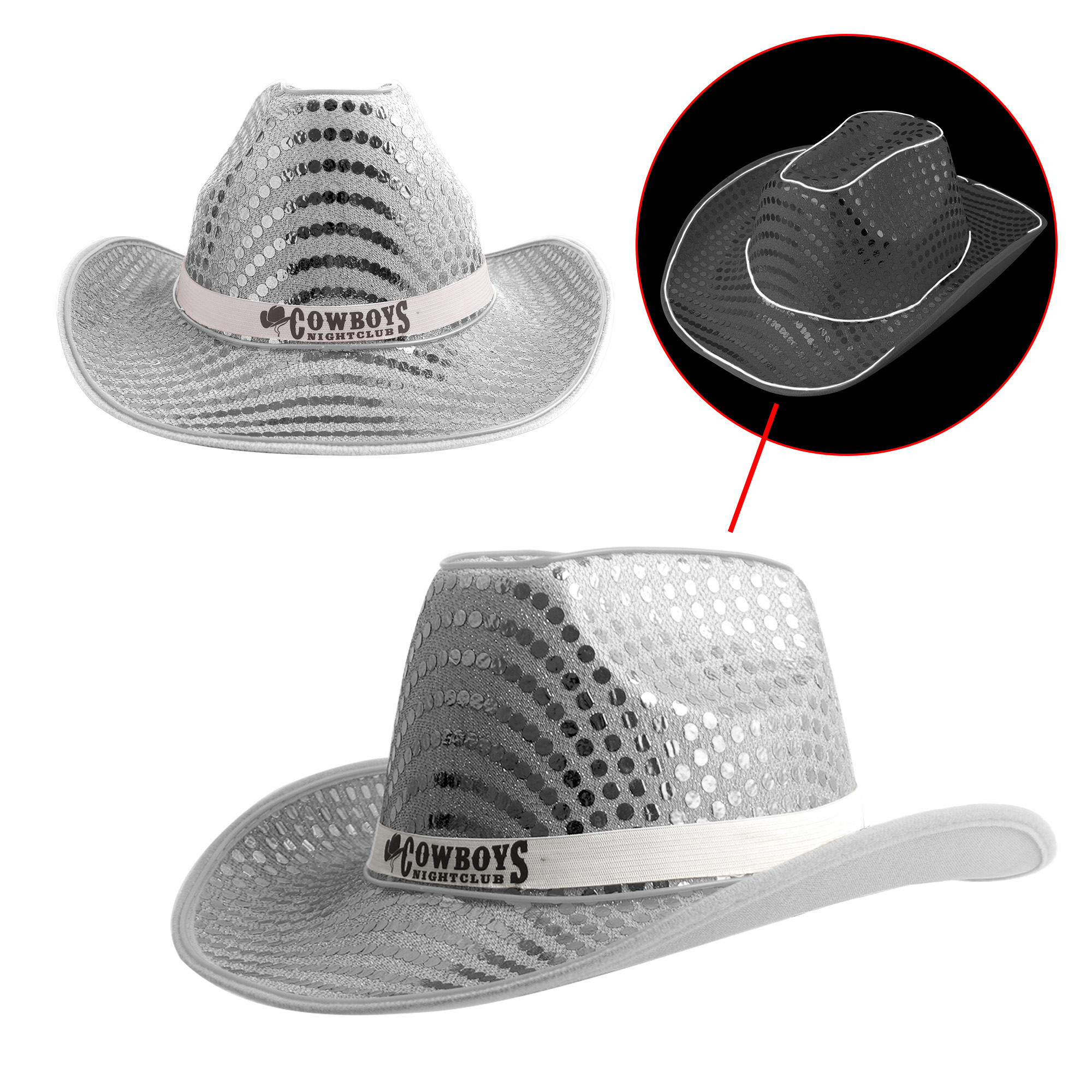 Light Up Sequin Cowboy Hats - Image 8