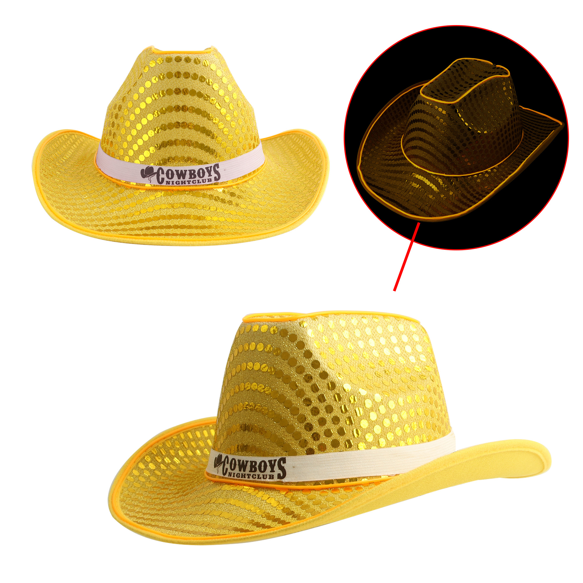 Light Up Sequin Cowboy Hats - Image 10