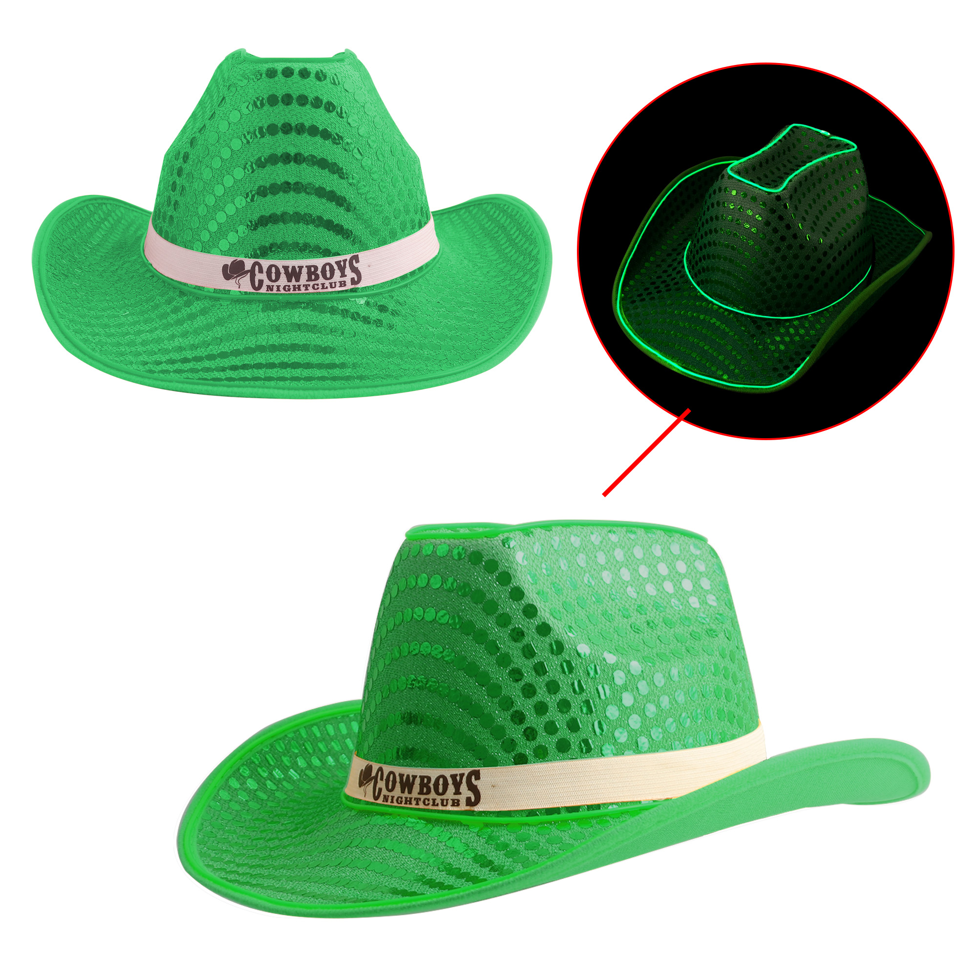 Light Up Sequin Cowboy Hats - Image 3